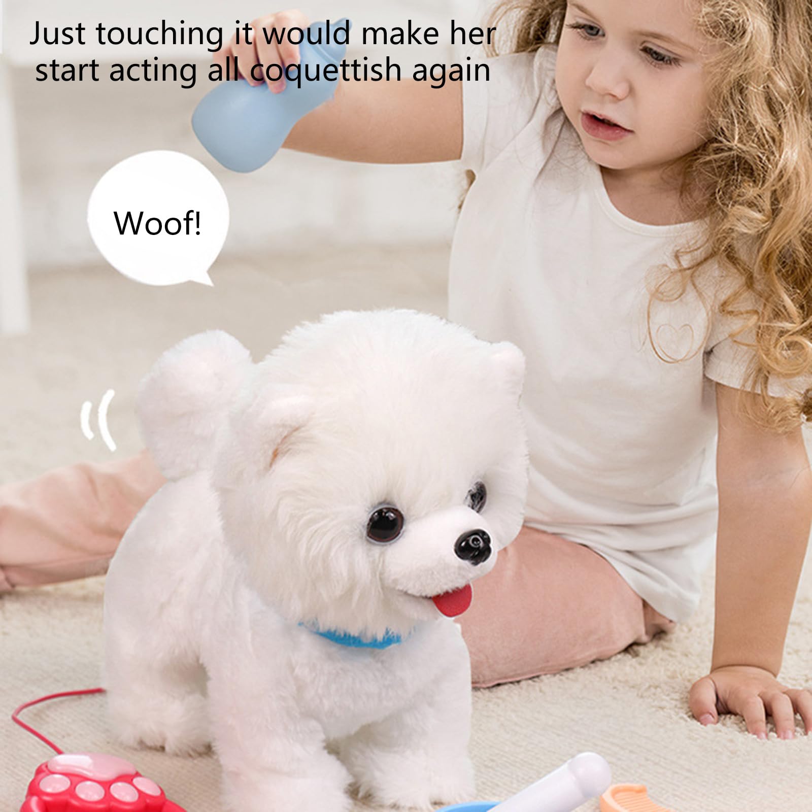 Creatura Peluche Animata con Effetti sonori e trasduttore Movimento Include Set Alimentazione da 6 Giocattolo educativo Peluche parlante in Movimento