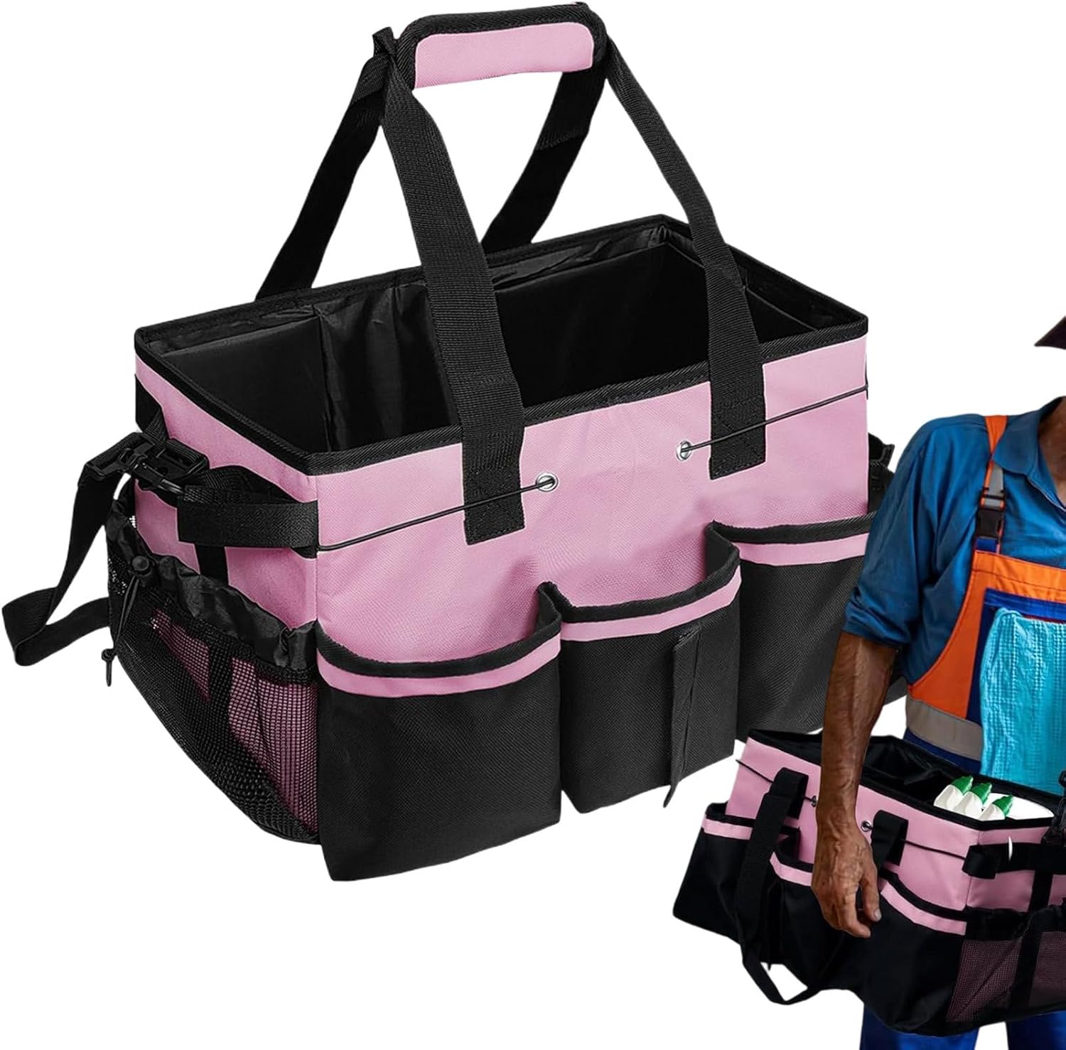 クリーニング用品用バッグ | ハンドル付きクリーナーオーガナイザー、トートウェアラブルストレージオーガナイザー ダイニング バスルー