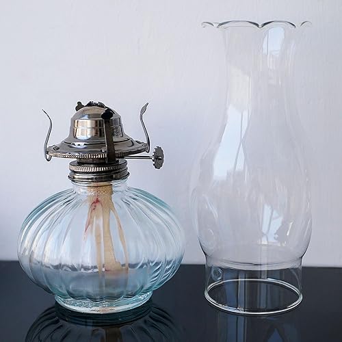 Miniatura 3 de Lámpara de aceite para chimenea, base de 3 pulgadas por 8.5 pulgadas de altura, pantalla de lámpara de queroseno con parte superior prensada,