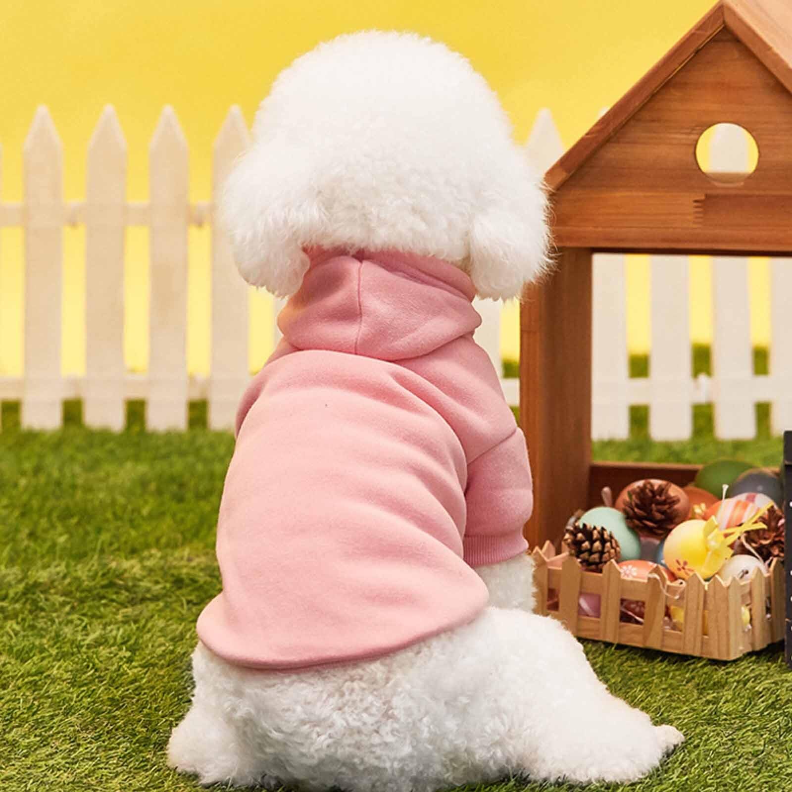 Monkimau Hundepullover Hoodie für kleine bis große Hunde – Warmer Fleece – Herbst- und Winterkleidung – XS bis XXXL – 10 Farben (Blau, XS)