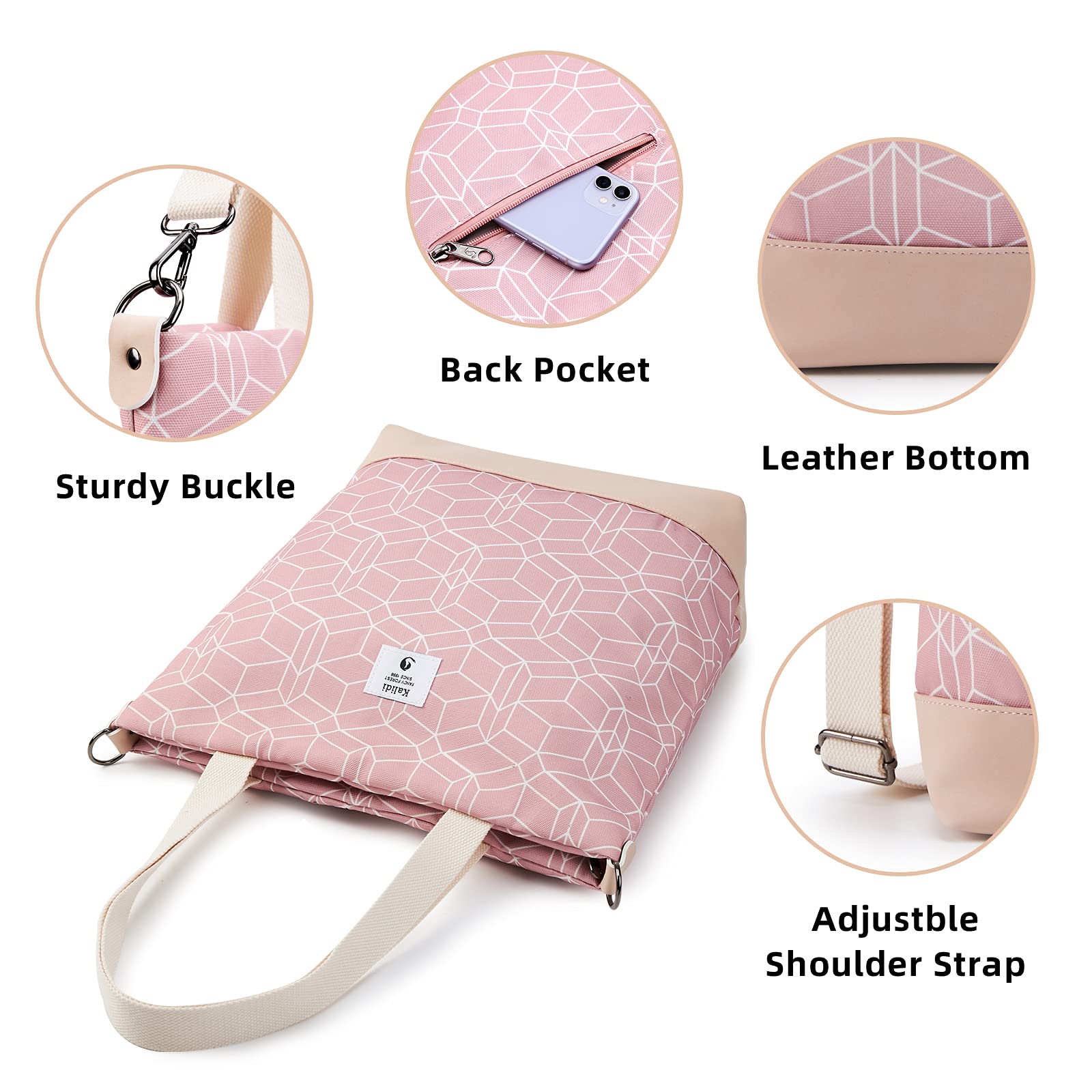 KALIDI Groß Damen Umhängetasche/Handtasche Canvas Tasche Schultertasche Totepack Shopper Casual Hobo Bag Crossbody Bag für Schule Büro Arbeit Reisen Ausflug Einkauf