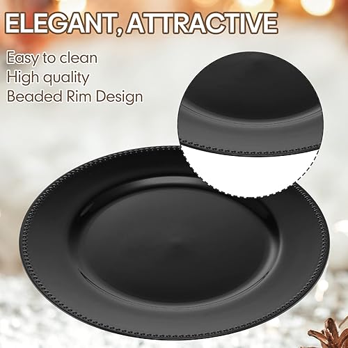 Miniatura 3 de Gerrii 12 platos de carga de cuentas metálicas de 13 pulgadas, platos de carga redondos de plástico, cargadores de cuentas de boda a granel para
