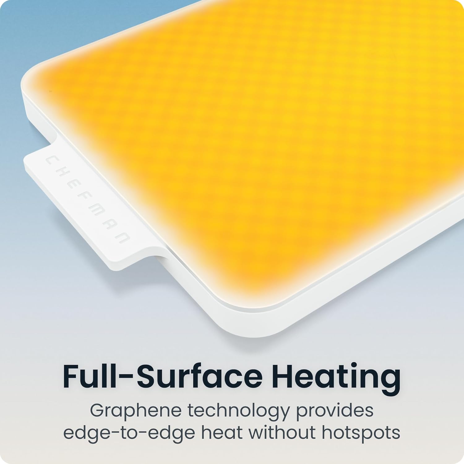 Chefman Everything Warmer Electric Warming Tray, 20” x 16” Modular Expanding Design, Graphene Full-Surface Heating, Food Warming Mat for Parties, Gatherings & Daily Use, Two Tempered Glass Panels