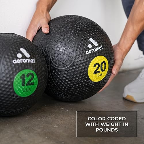 Miniatura 3 de Aeromat Medicine Ball Weighted Medicine Balls for Exercise 2-30lbs - Weight Ball, Med Ball for Workouts, Weighted Balls for Exercise, Extremely
