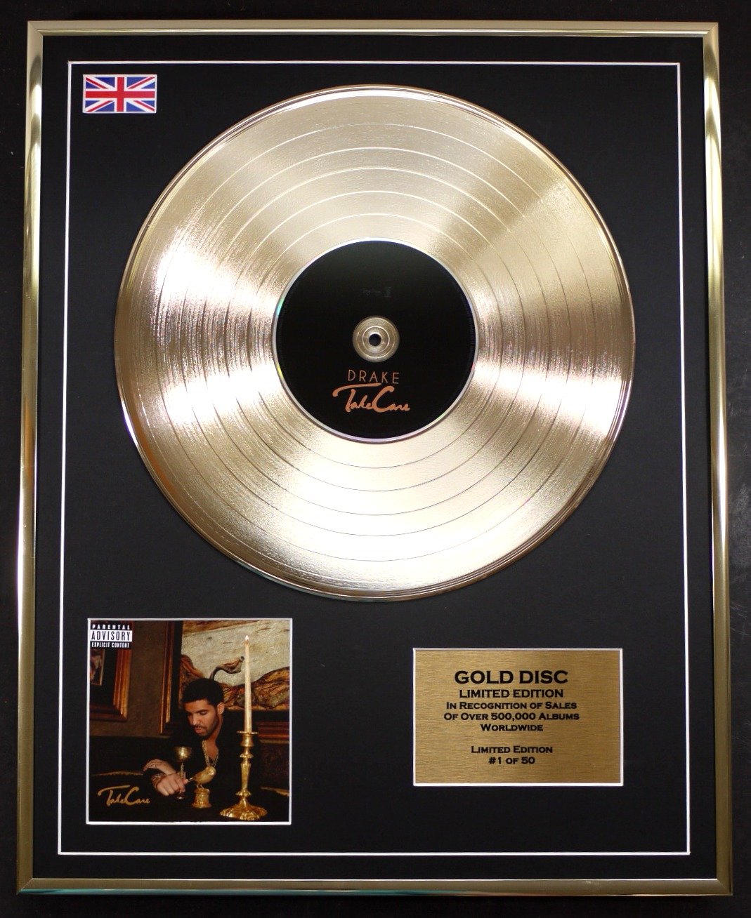 Limited Edition Cd Gold Disc Gold Drake/Cd Disc Record Limited Edition/Take Care