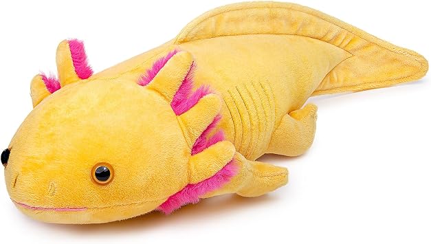 Tiny Heart Axolotl Plush Axolotl Stuffed Animal Toy Kawaii Plushies for Girls/Boys Birthday Gift Lifelike Soft Plush for Kids Cute Yellow Gifts for Kids Home Decoration 20 Inches Long