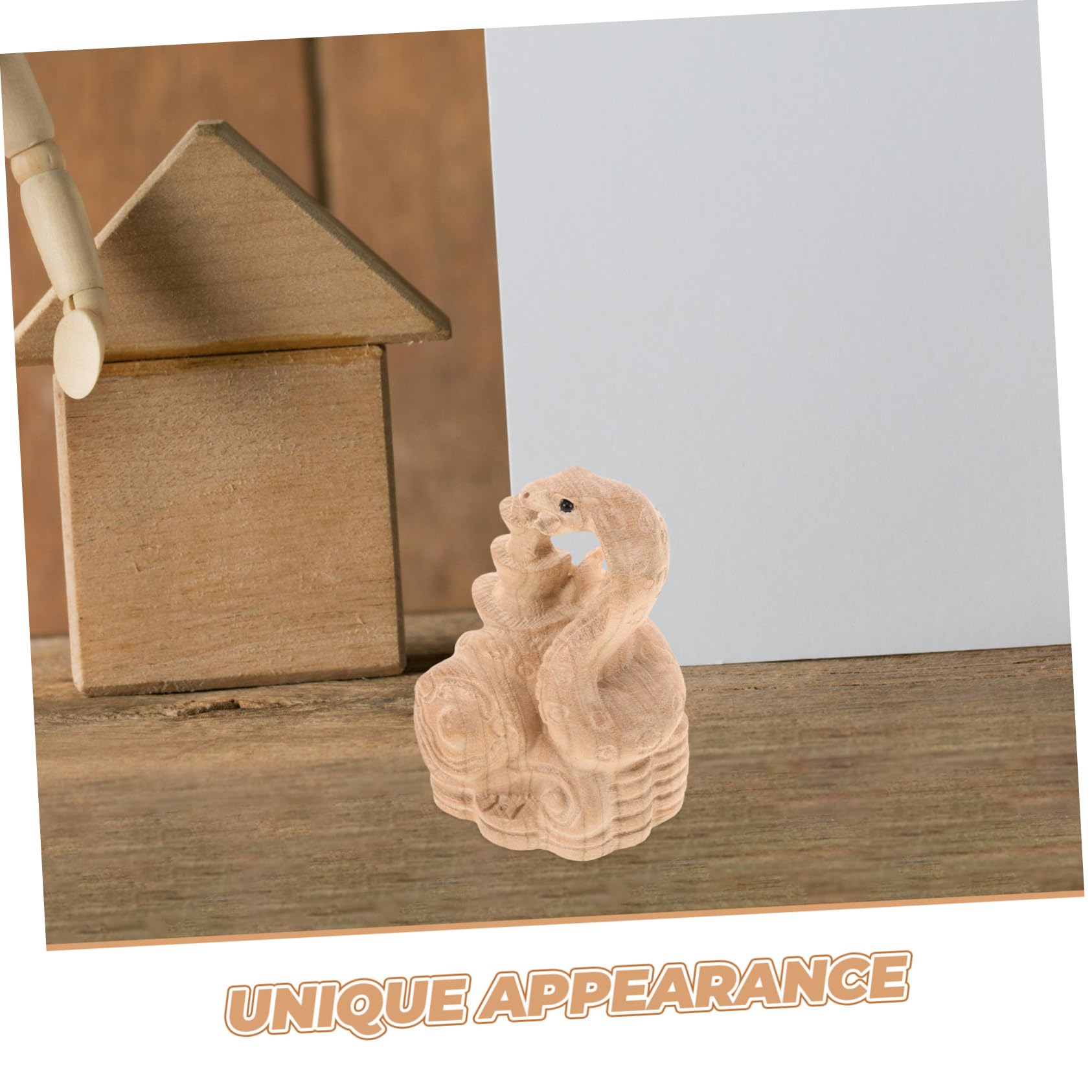 Amazon.co.jp: MUCKLILY 蛇の木彫り 年 装飾品 小さな蛇の置物