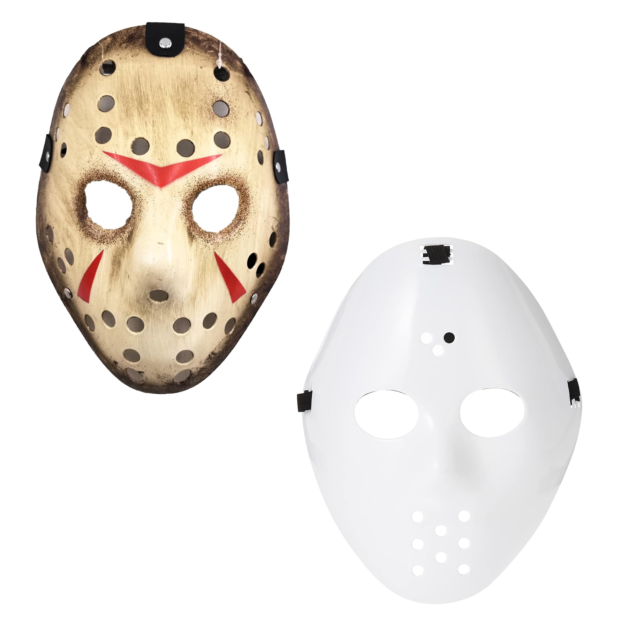 Pack De 2 Máscaras De Terror De Hockey – Caretas De Halloween Realistas Para Adultos Y Niños
