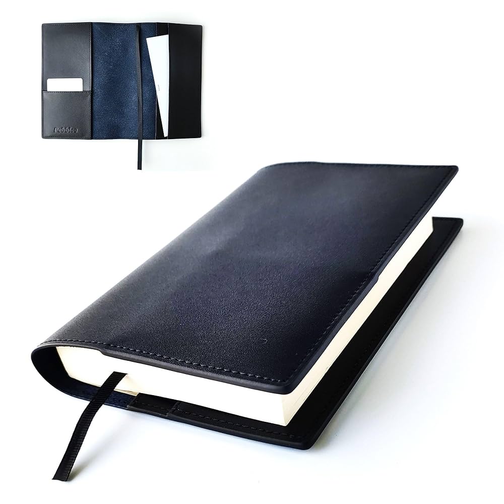 Amazon | [Pebblee] ブックカバー 文庫本 小説 サイズ 牛革 両