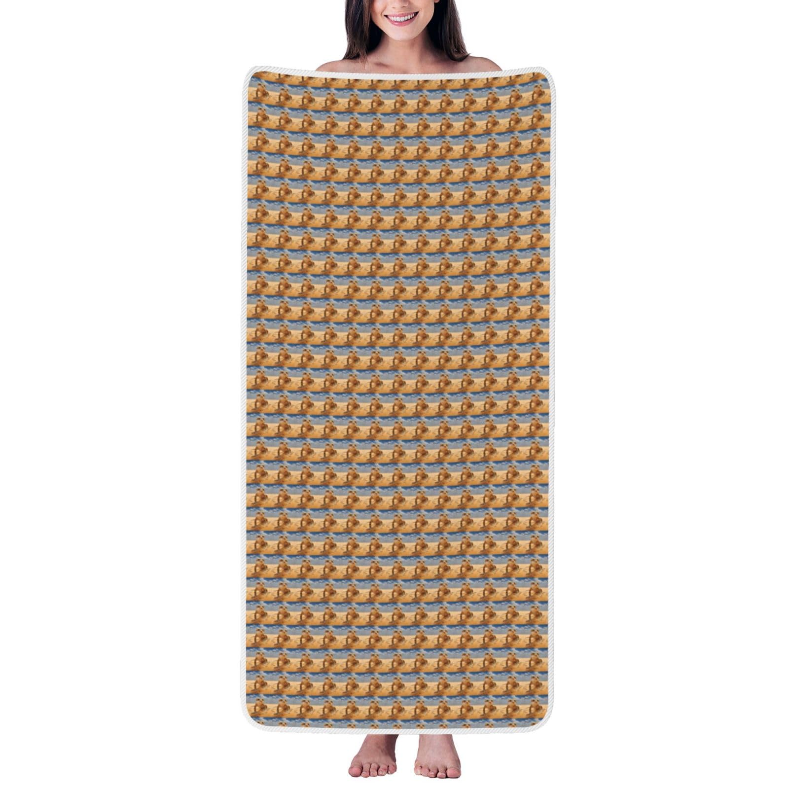 JBJGKHLP Sand Leopard Gecko Print Women Men Couples Coral Velvet Bath Towel Ultra-Soft For Home Bathroom Travel