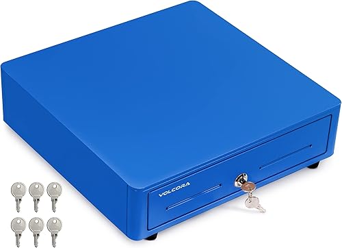 Miniatura 8 de Volcora Cajón de caja registradora para sistema de punto de venta (POS) con esquina redonda de 13 pulgadas, bandeja extraíble para monedas, 4
