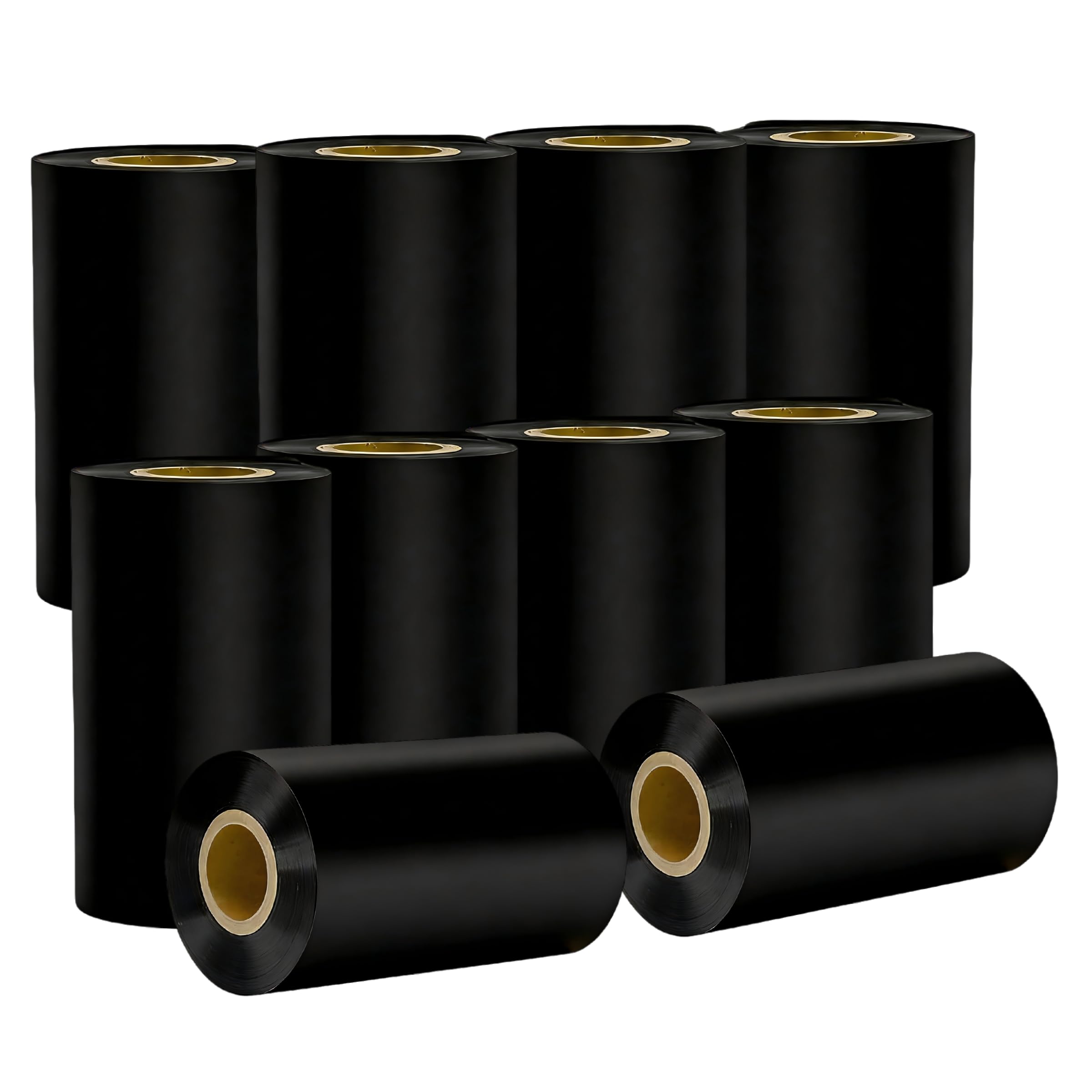 4.33'' x 984' Black Thermal Transfer Ribbons, HUOJI 110mm x 300m Barcode Thermal Label Printer Ribbon, 1'' Core for Zebra, TSC, GoDex, Citizen(10 Rolls)