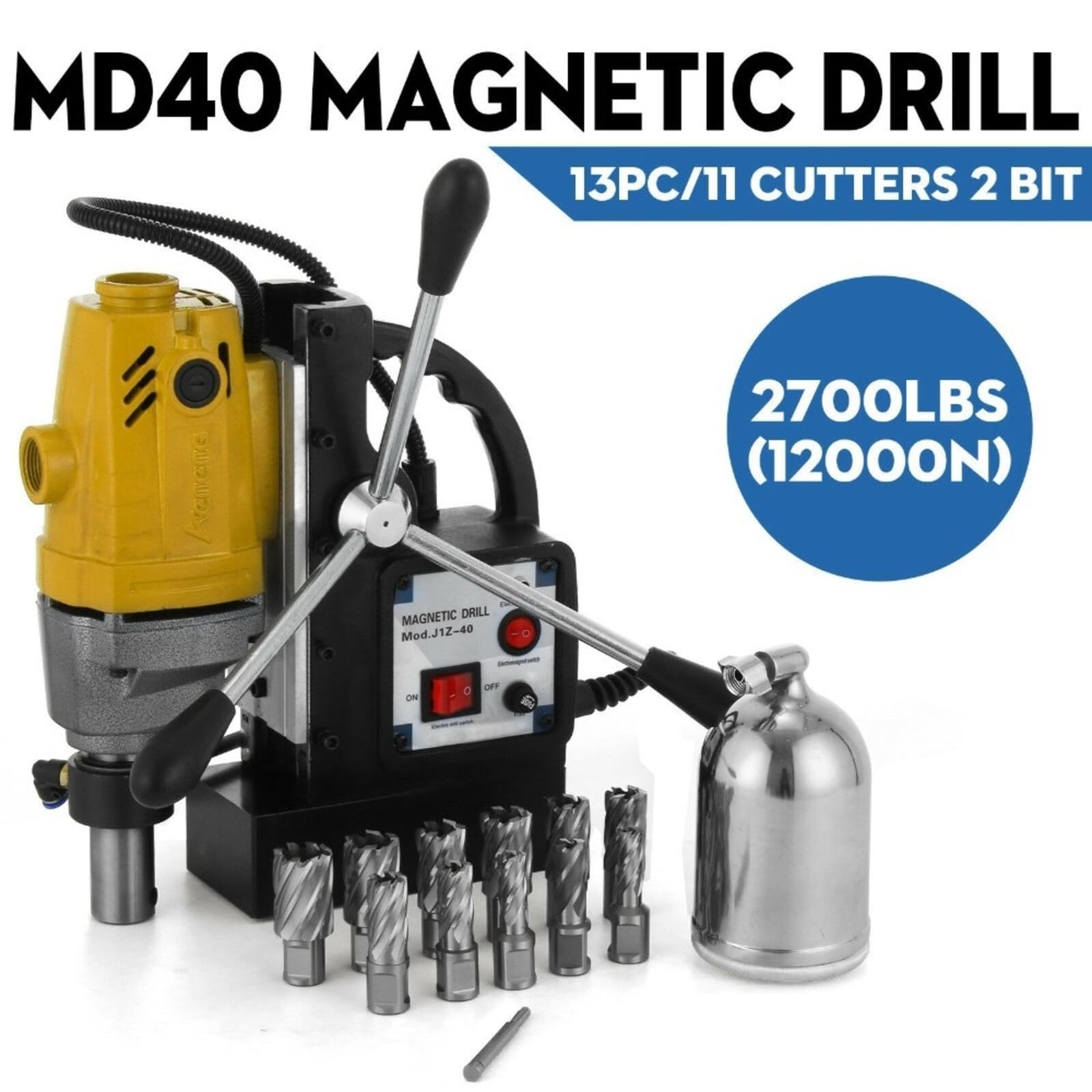 Taladro Magnético, Prensa De Taladro Magnético 1100W Para Máquina Portátil Perforación Superficies Metálicas