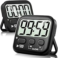 Vista 13 de Antonki Paquete de 2 temporizadores digitales para niños, temporizadores de cocina magnéticos de cuenta regresiva para cocinar, huevos, aula