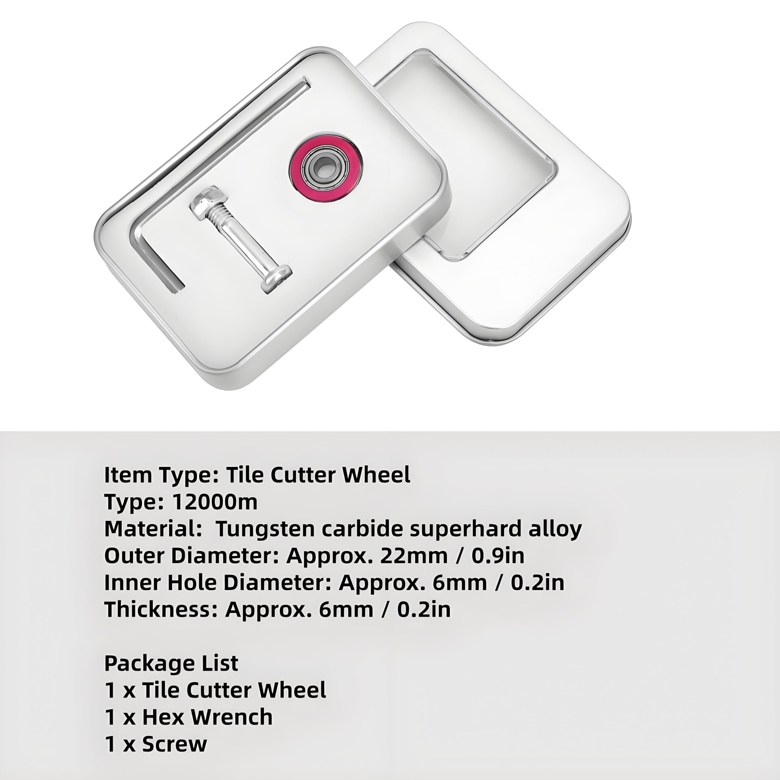 Tile Cutter Wheel, Manual Tile Brick Cutter Wheel Cutting Machine Replacement Tool, Testa tagliapiastrelle Manuale Rotella di Taglio,Spingi Piastrelle,per Piastrelle smaltate Tagliate(12000m)