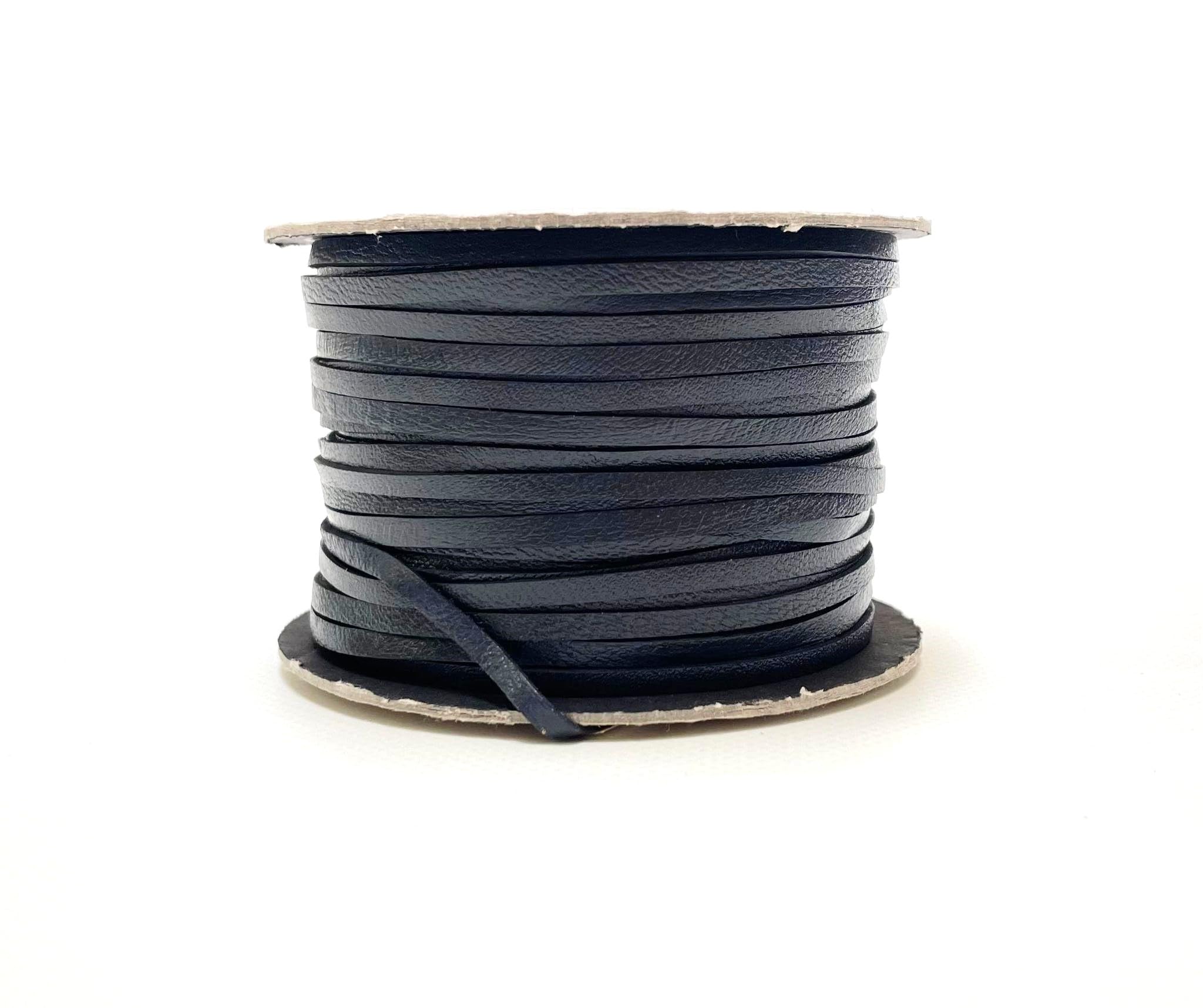 3mm Flat Genuine Leather Cord Thonging Strip Laces Bracelet Necklace Jewellery In (Navy, 5 Metres)