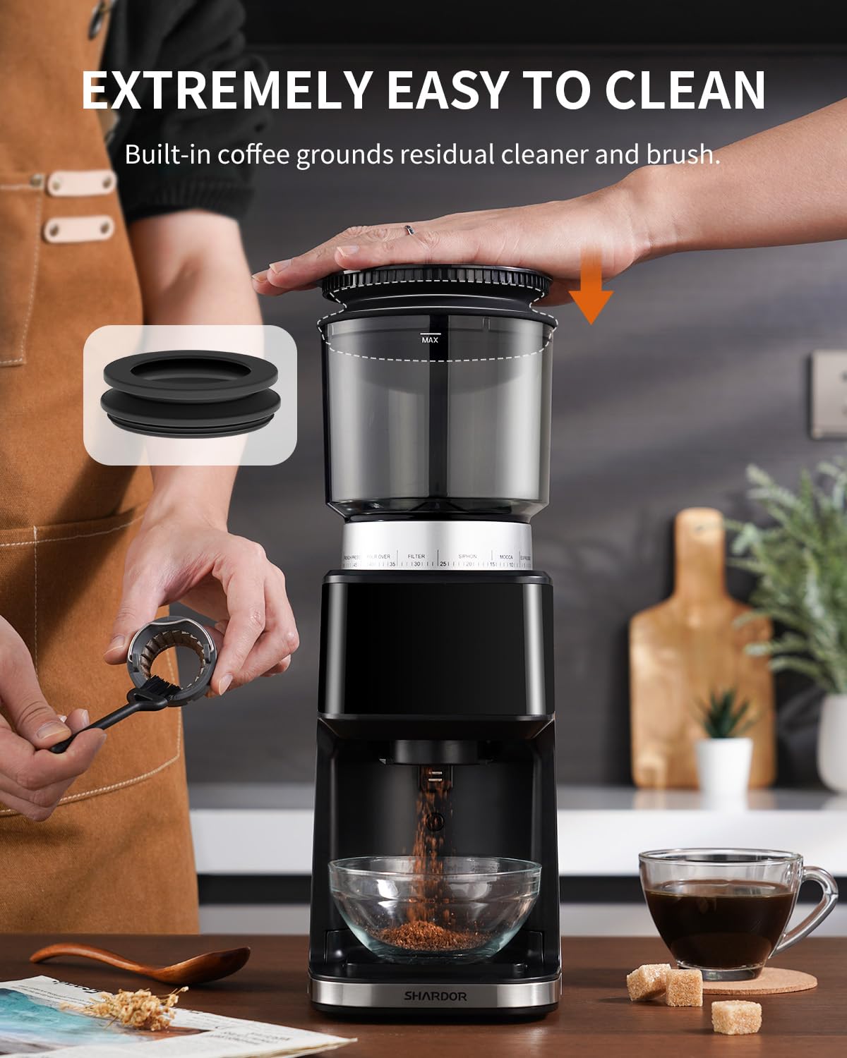 SHARDOR Conical Coffee Grinder - Espresso Precision -6