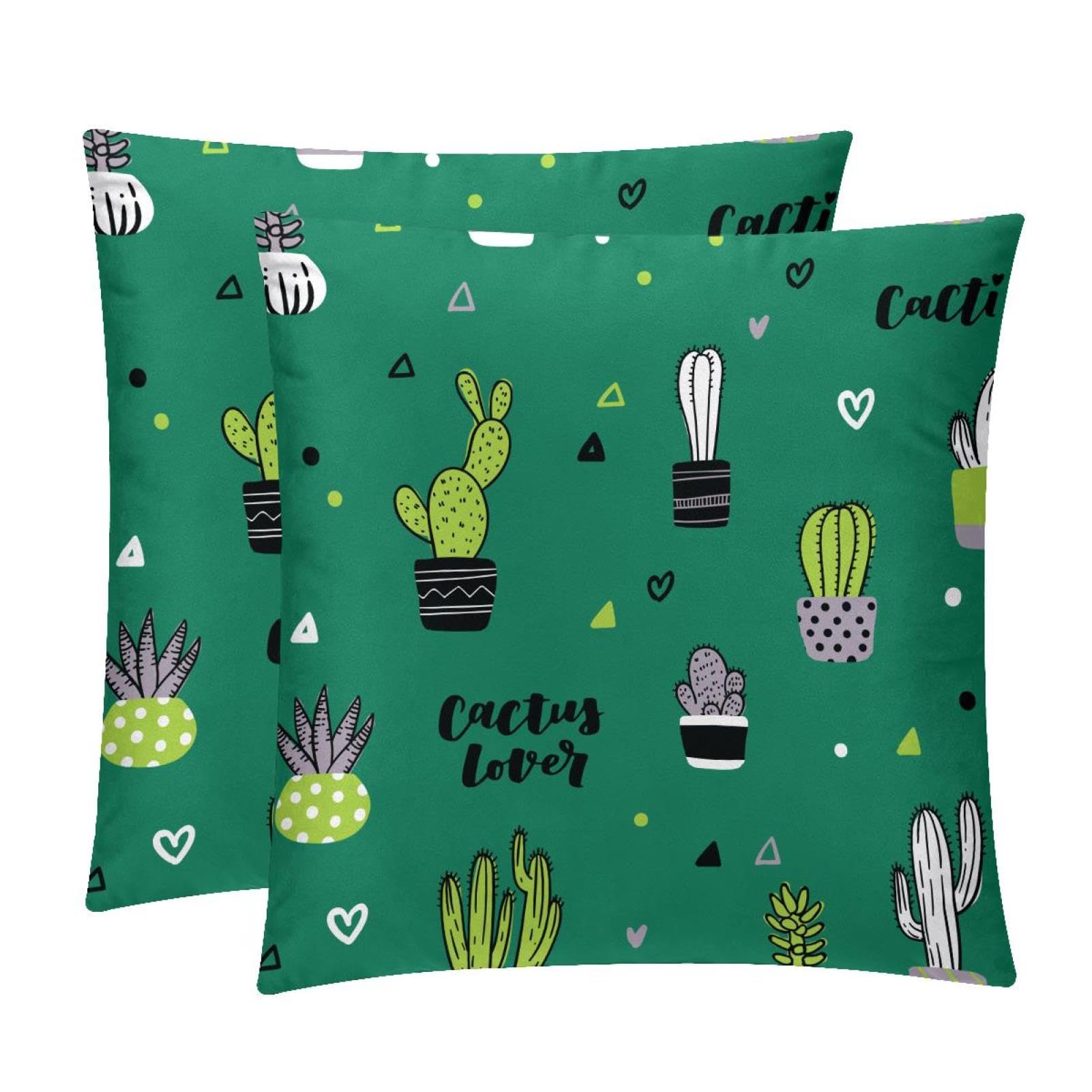 TDGKPZ Cactus Lovely Throw Pillow Covers 2 Pack Pillowcases Soft Cozy Pillow Cases For Couch Bed Sofa 40x40cm