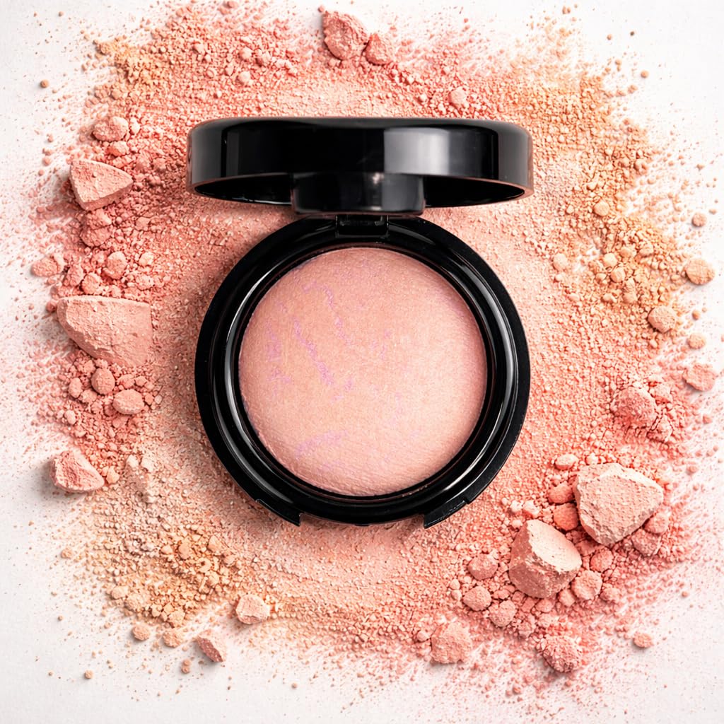 K’APEINE Baked Blush, Light Pink Single Powder Blush for Cheeks Shimmer Silky Smooth Pressed Powder Blushes Highly Pigment Makeup Palette Long-Lasting Face Makeup for Women Beauty for Festivals-02#