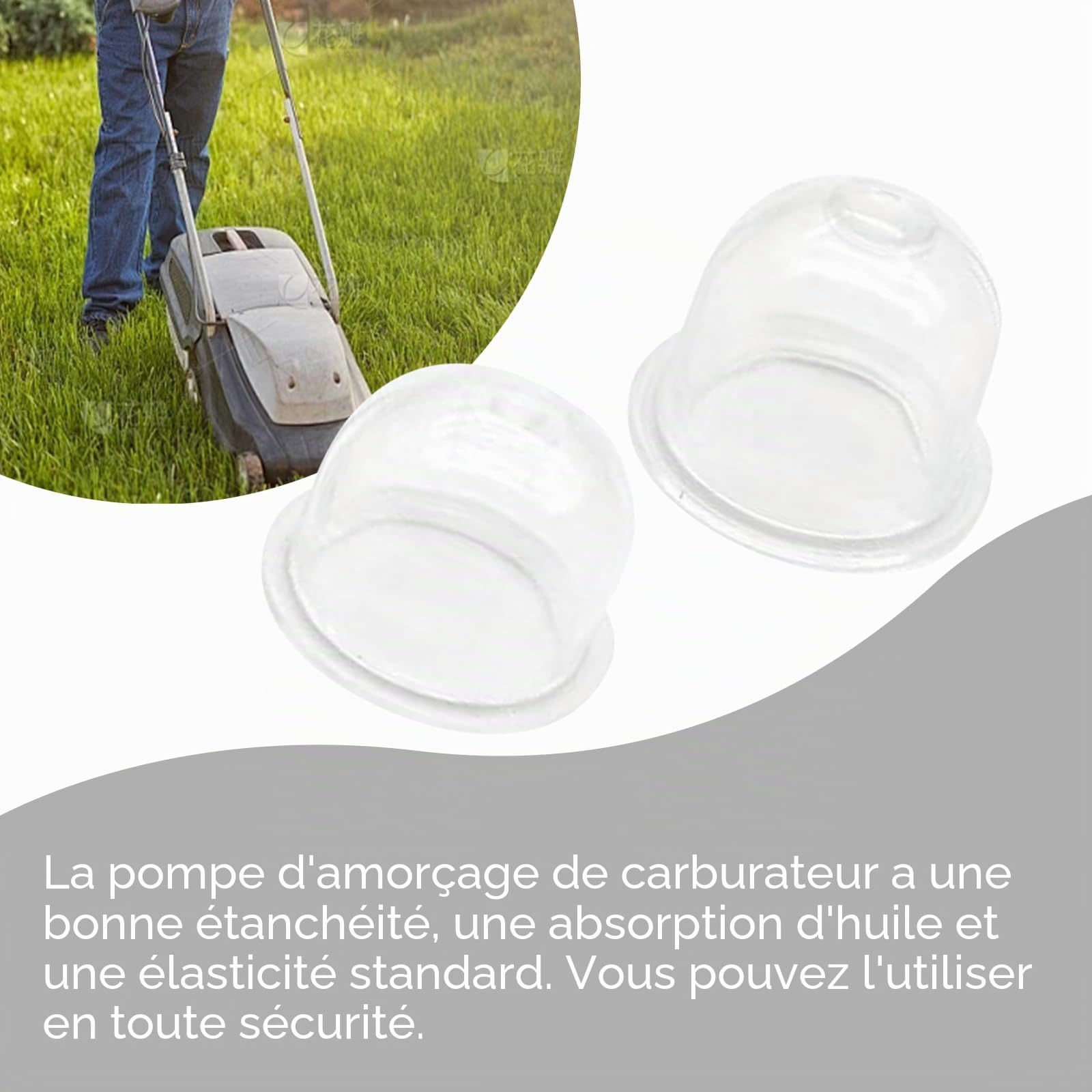 Pompe à essence débroussailleuse 19 mm 22 mm Primer Bulb Pump Blanc Transparent Carburateur Caterll 12 pièces