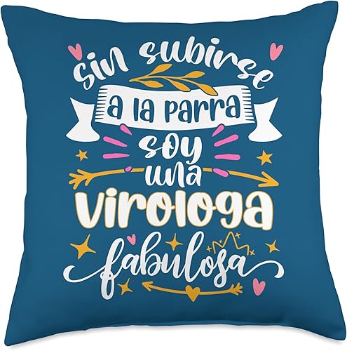 Regalo Original Para Una Virologa Virologia Virologa Fabulosa Divertido Científica de Virus Virología - Almohada (18 x 18 pulgadas), multicolor