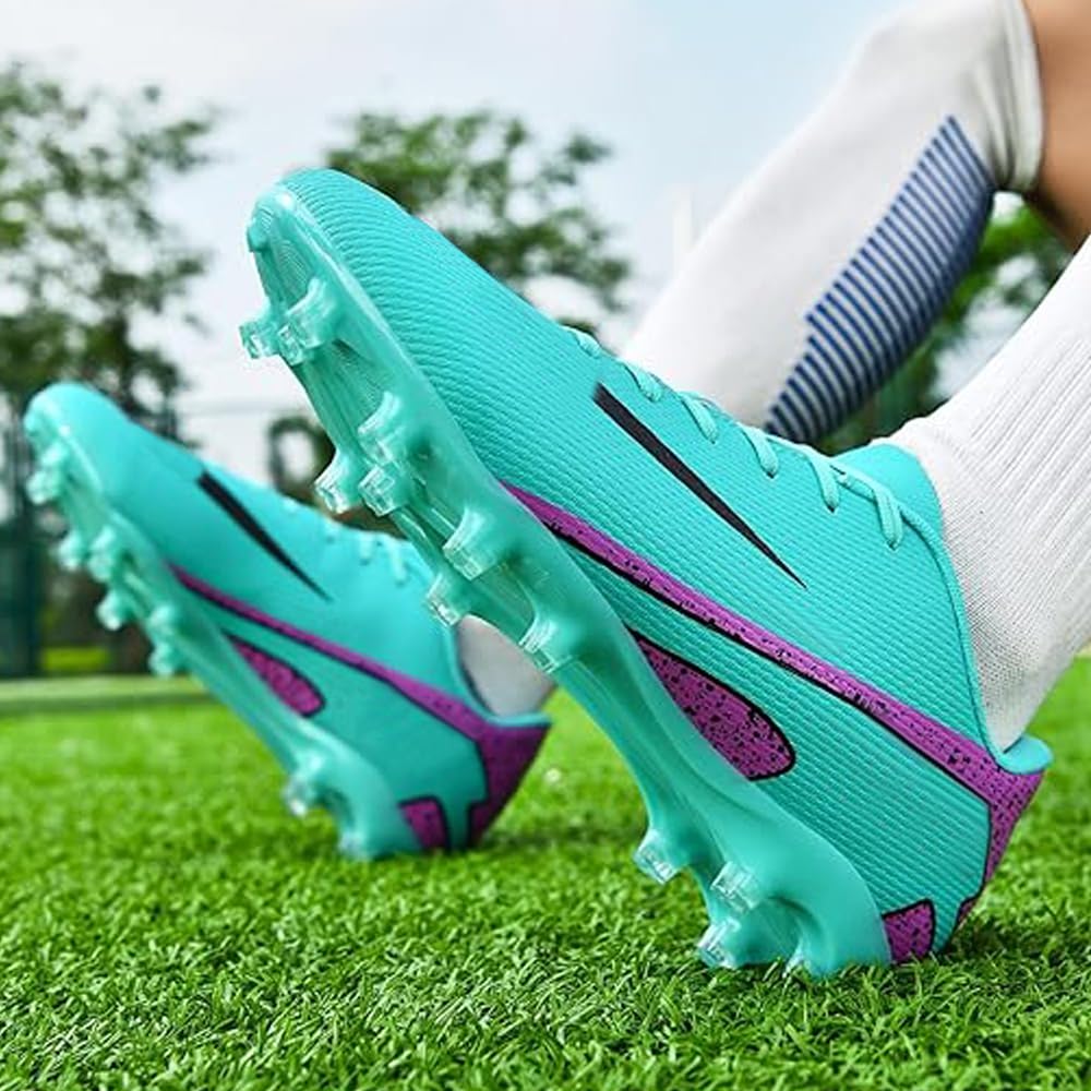 Zapatillas de Fútbol Mujer Spike Aire Libre Atletismo Entrenamiento Botas Profesionales Calzado de Fútbol Tacos de fútbol Deportivas Unisex Azul 39 EU