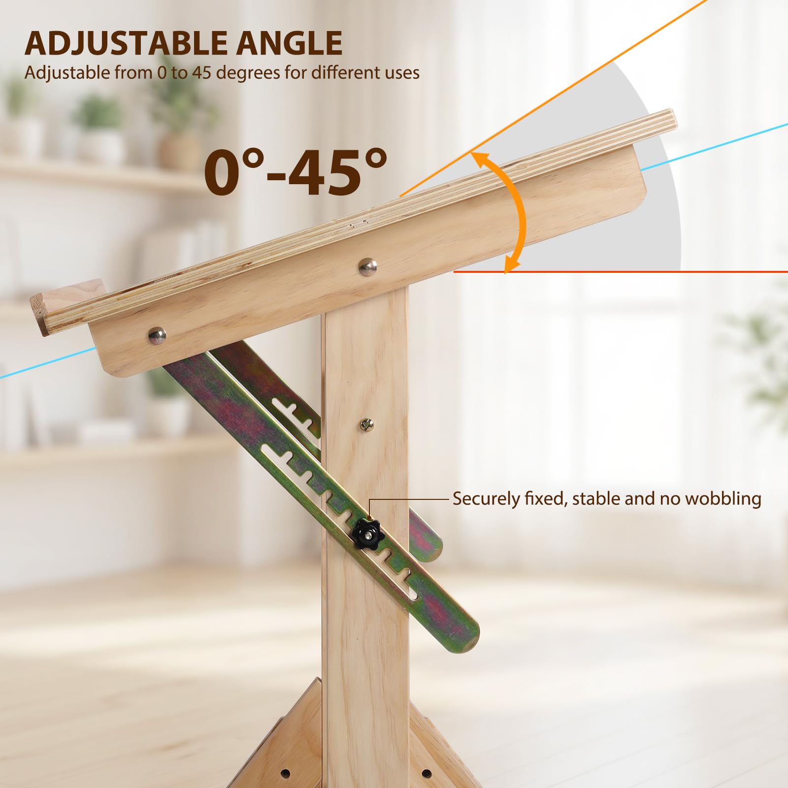 Tavolo da architetto inclinabile in legno, scrivania regolabile in altezza, tavolo da studio 60 x 90 cm per architetti e tecnici