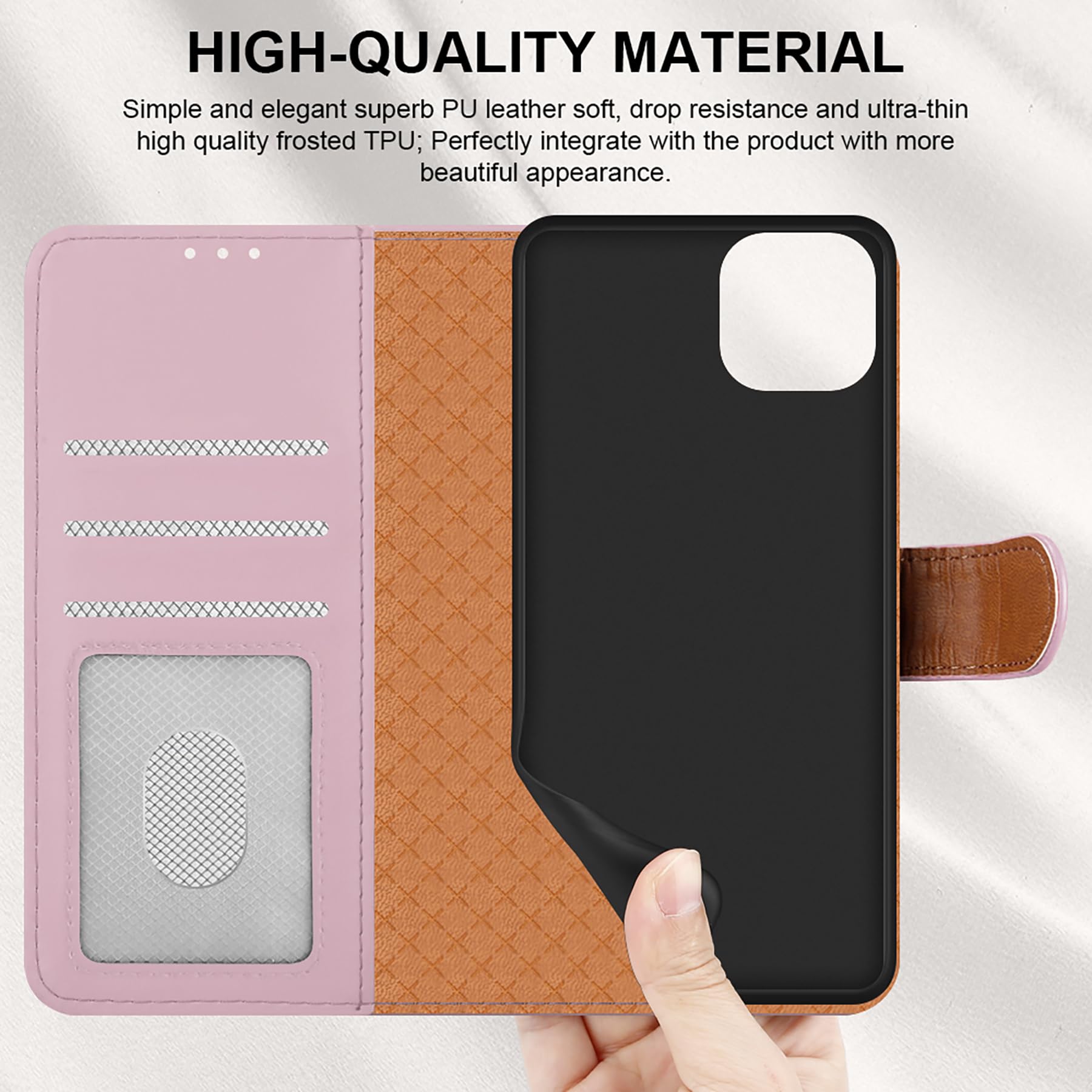 ICatchy Custodia Portafoglio In Pelle Con Stand Per IPhone 14 Pro (6.1) - Nero - 3