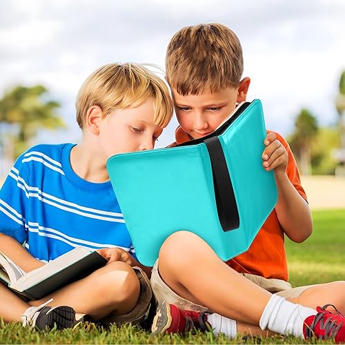 Miniatura 6 de Álbum de tarjetas turquesa oscuro en piel sintética resistente, 400 bolsillos, carpeta de tarjetas de doble cara fácil de limpiar