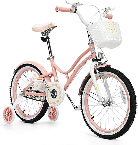 BABY JOY Bicicleta para niñas, 12 pulgadas, 14 pulgadas, 16 pulgadas, 18 pulgadas, bicicleta para niños de 3 a 8 años con ruedas de entrenamiento,
