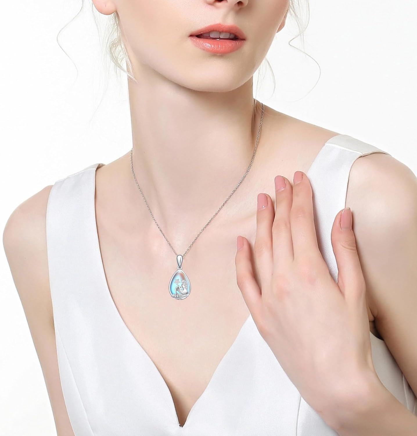 Sea Turtle/Mermaid Starfish/Stingray/Shark/Stingray Necklace Sea Gifts Necklace for Women Jewelry Heart Pendant Necklace for Women Mother Sterling Silver Ocean Gift for Chritmas Birthday - Image 4