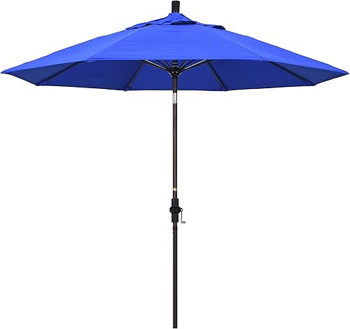 Miniatura 15 de California Umbrella GSCUF908117-5461 - Sombrilla redonda de 9 pies con poste de aluminio y varillas de fibra de vidrio para patio, 9 pies, color