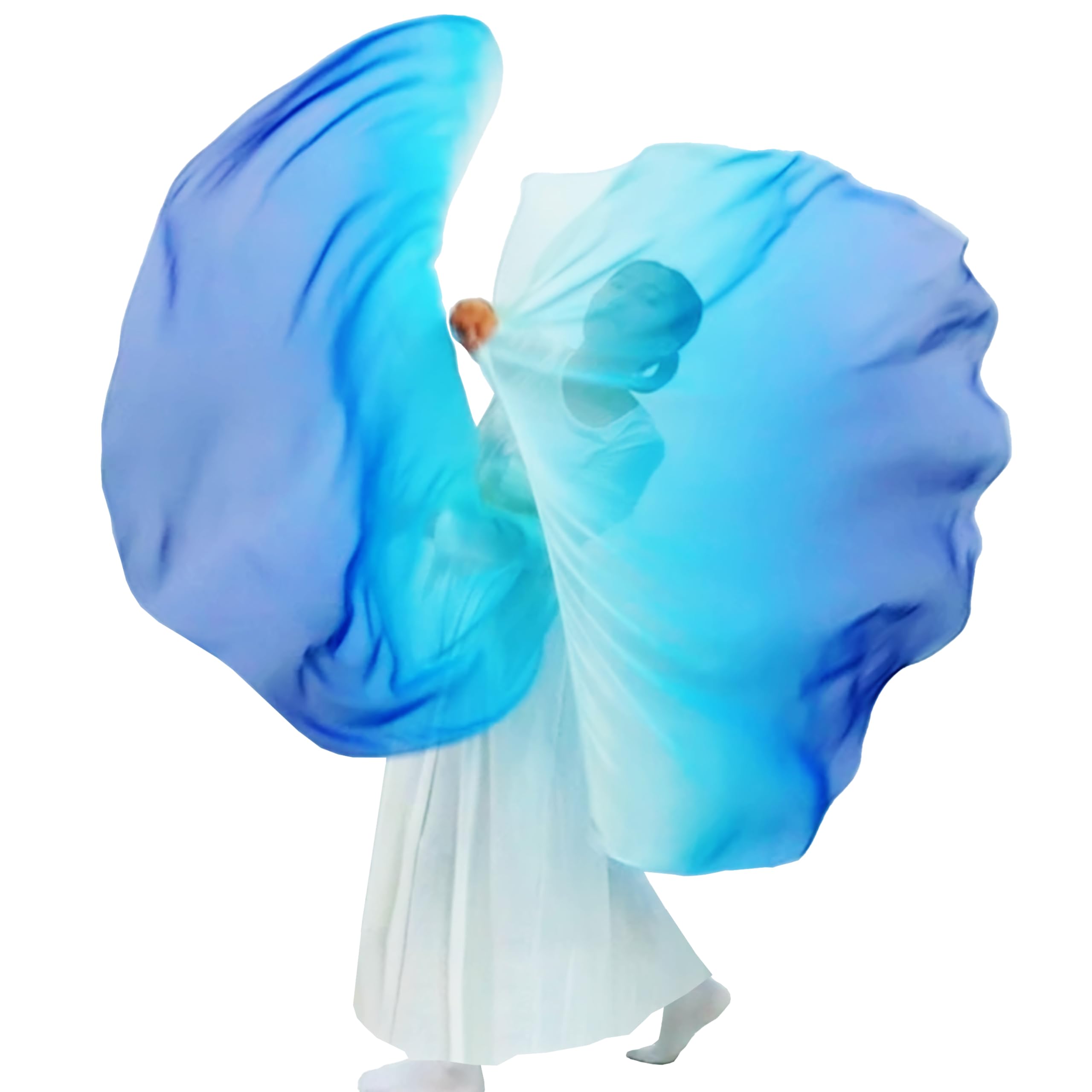 Wuchieal Juego de 2 banderas de adoración de 55 pulgadas, banderas de guardia de color, banderas de danza cristiana, banderas de baile de alabanza para banderas de baile de adoración, 6# blanco, azul
