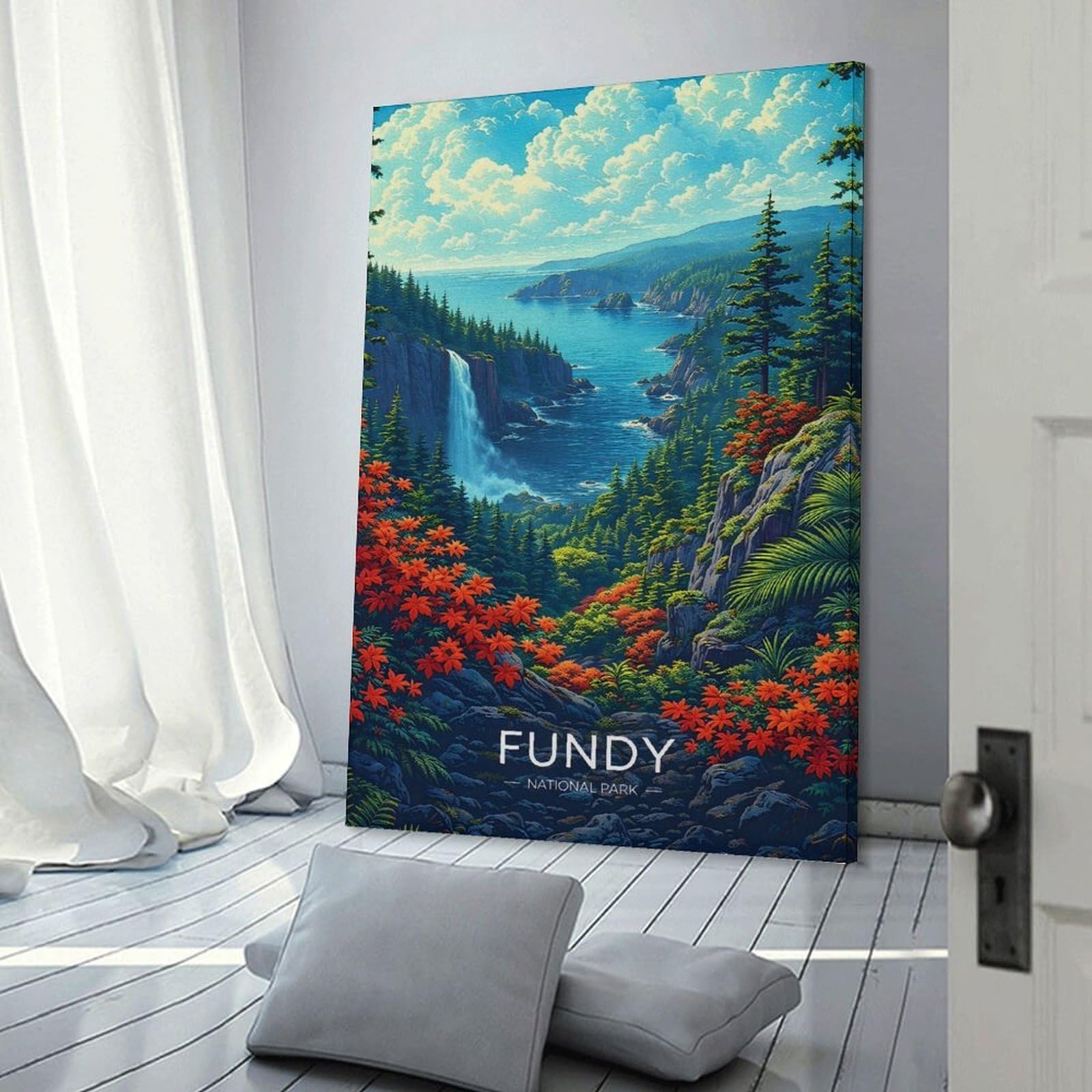 Junmoney Fundy National Park Landscape Room Decor Wall Art, 24x36inch(60x90cm), for Hallway, Lounge Or Guest Room, Gift Idea for Housewarming And Birthdays