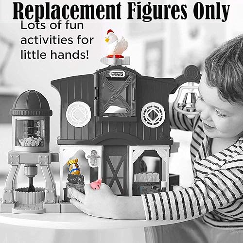 Miniatura 3 de Fisher-Price Little People - Figuras de granja de amigos de animales, granjero, cerdo, pollo, vaca y caballo