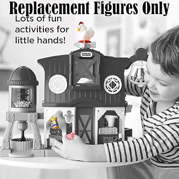 Fisher-Price Little People Animal Friends Farm Figures - Farmer, Pig, Chicken, Cow, and Horse