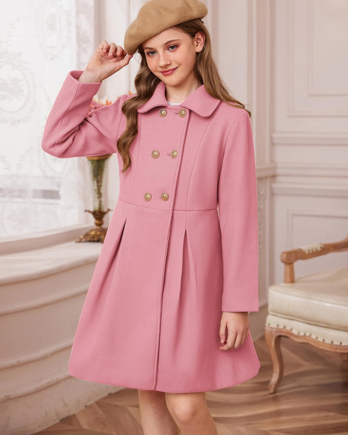 Girl Models Pink GRACE KARIN Peacoat