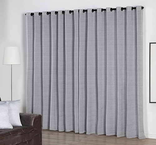 Cortina Quarto Sala em Tecido Casca de Arvore 2,70m x 2,30m Ótimo Caimento - Cinza