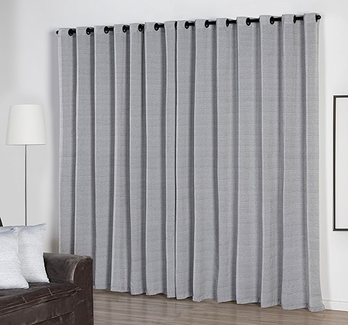 Cortina Quarto Sala em Tecido Casca de Arvore 4,00m x 2,70m Ótimo Caimento - Cinza