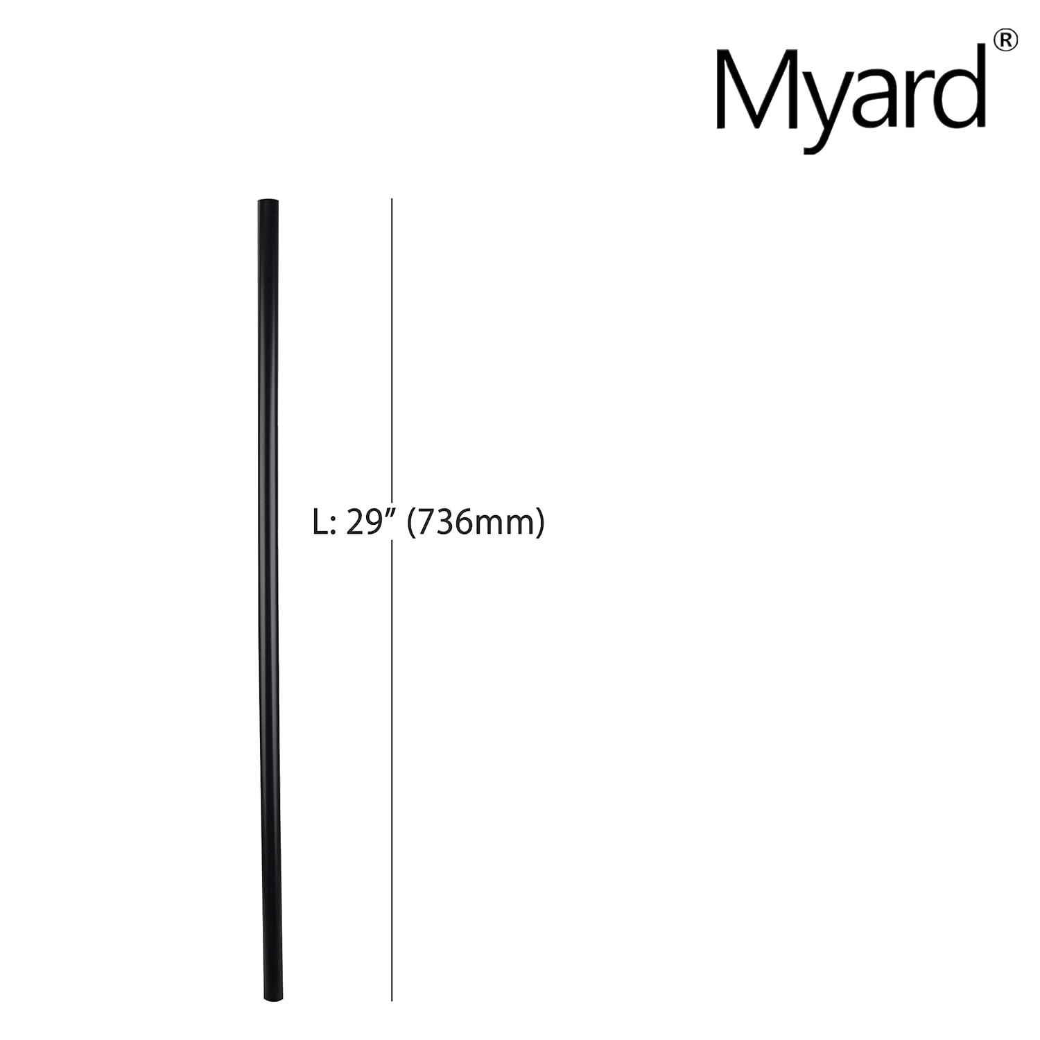 myard 29 inches classic hollow round iron deck balusters furniture for deck railing porch staircase banister balustrade (50-pack, matte black) round 29" black 50