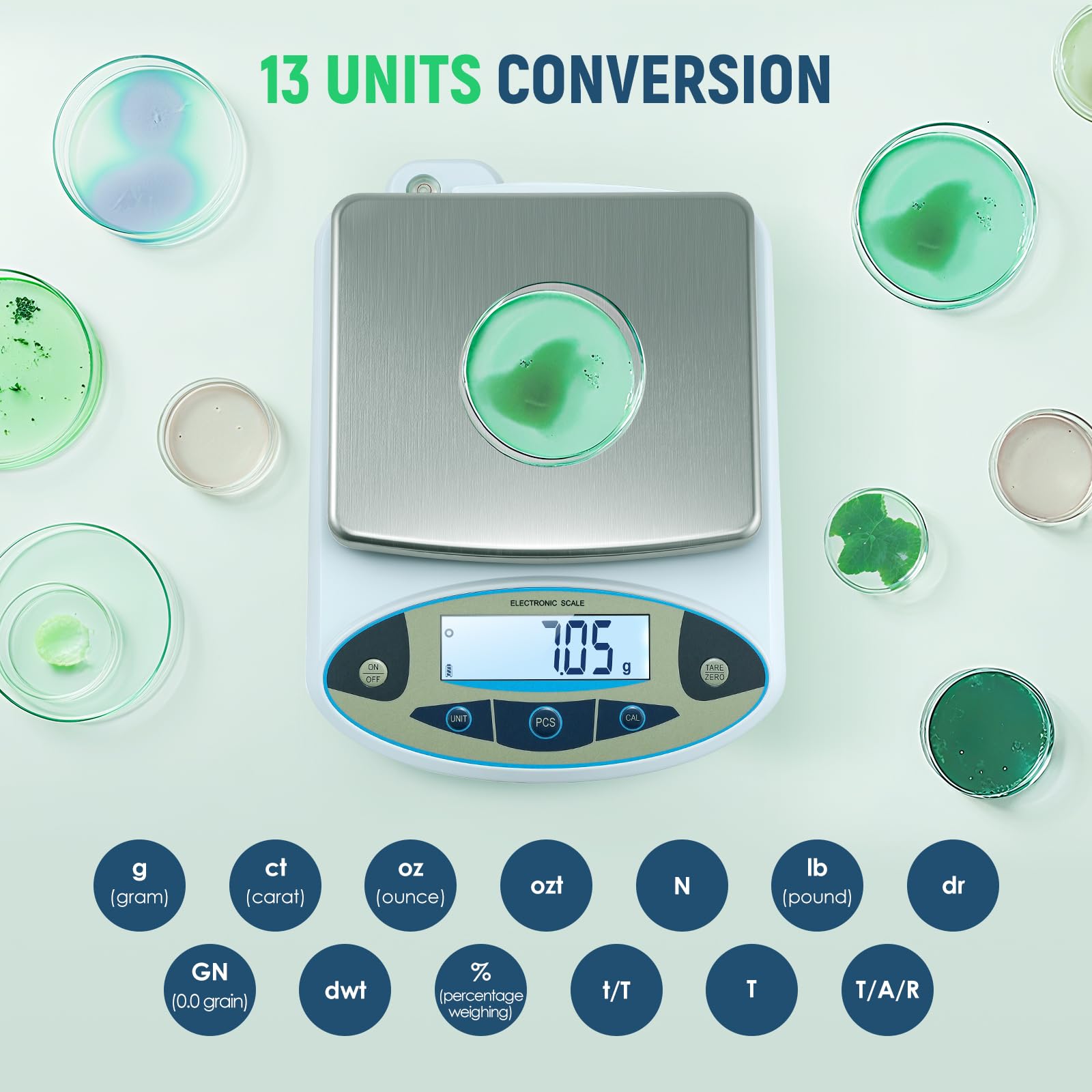 Antstone Báscula de laboratorio de 6000 g x 0,01 g, escala digital de gramos, precisión de 0,01 g, equilibrio analítico científico de alta precisión para laboratorio, pesaje de joyas (6000 g, 0,01 g)