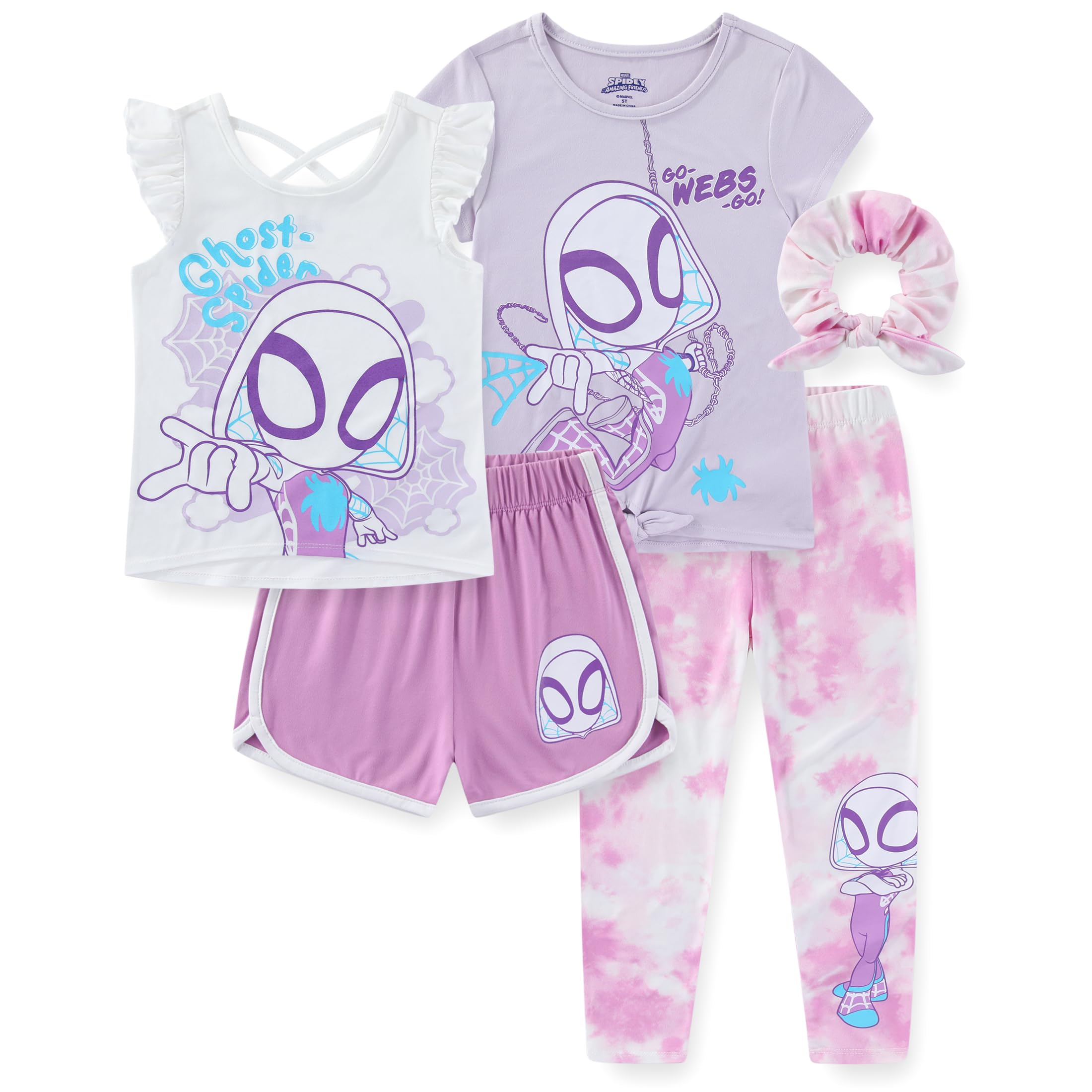 Conjunto Ghost Spider de 5 piezas con ropa cómoda y combinable para niñas 8