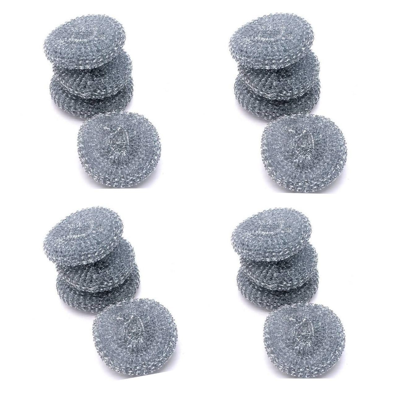 (Pack of 6 Pcs) Stainless Steel Scrubber Bartan Juna for Dish Wash/Cleaning Multipurpose Scrubber Brush pad/Scratch Proof Kitchen Juna Utensil/Nylon Plastic Scrubber Juna for Kitchen/Pans-image-48