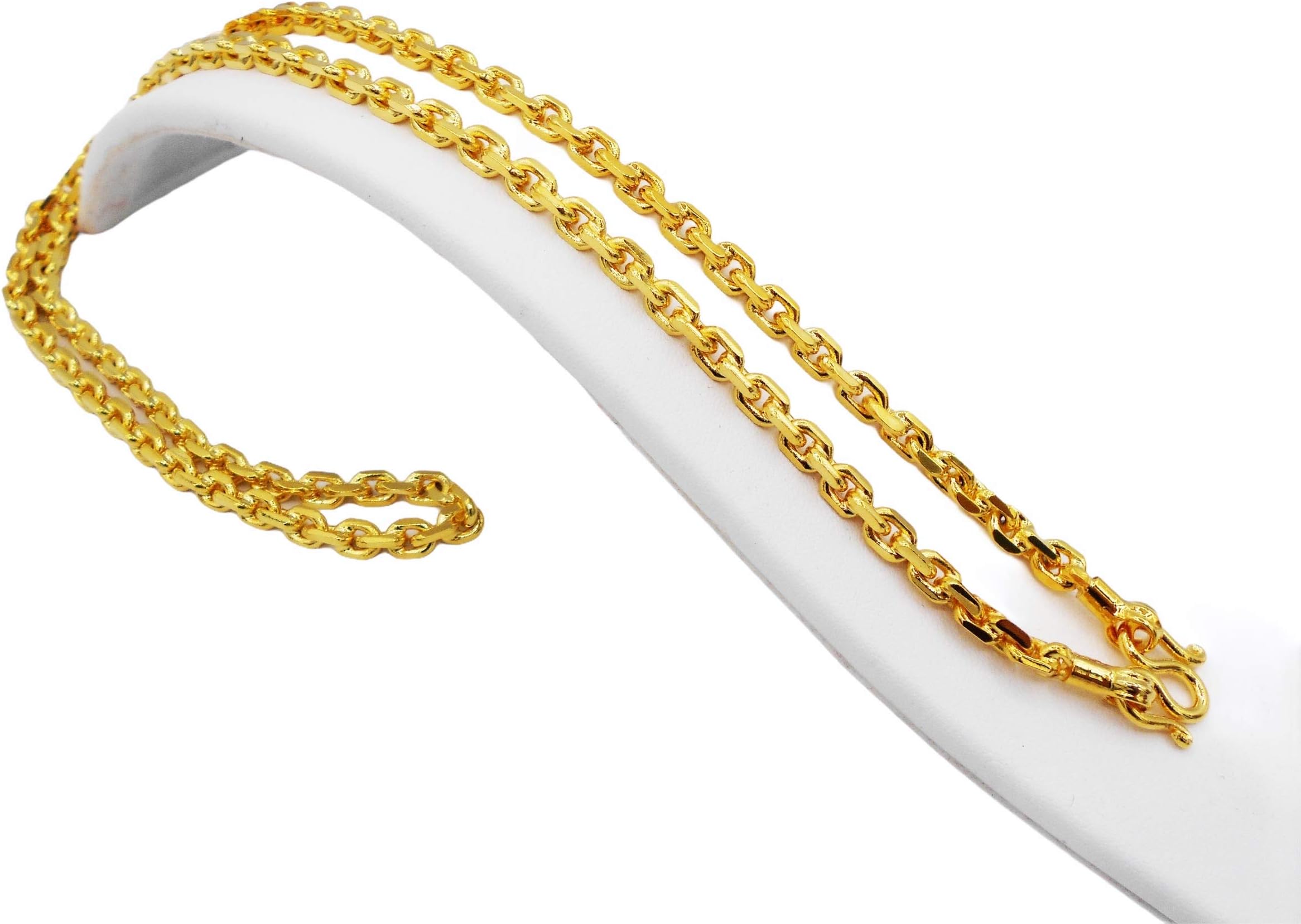 Classic Chain 22k 23k 24k Thai Baht Gold Plated Necklace 25 Inch 5 mm Jewelry For Women Men's
