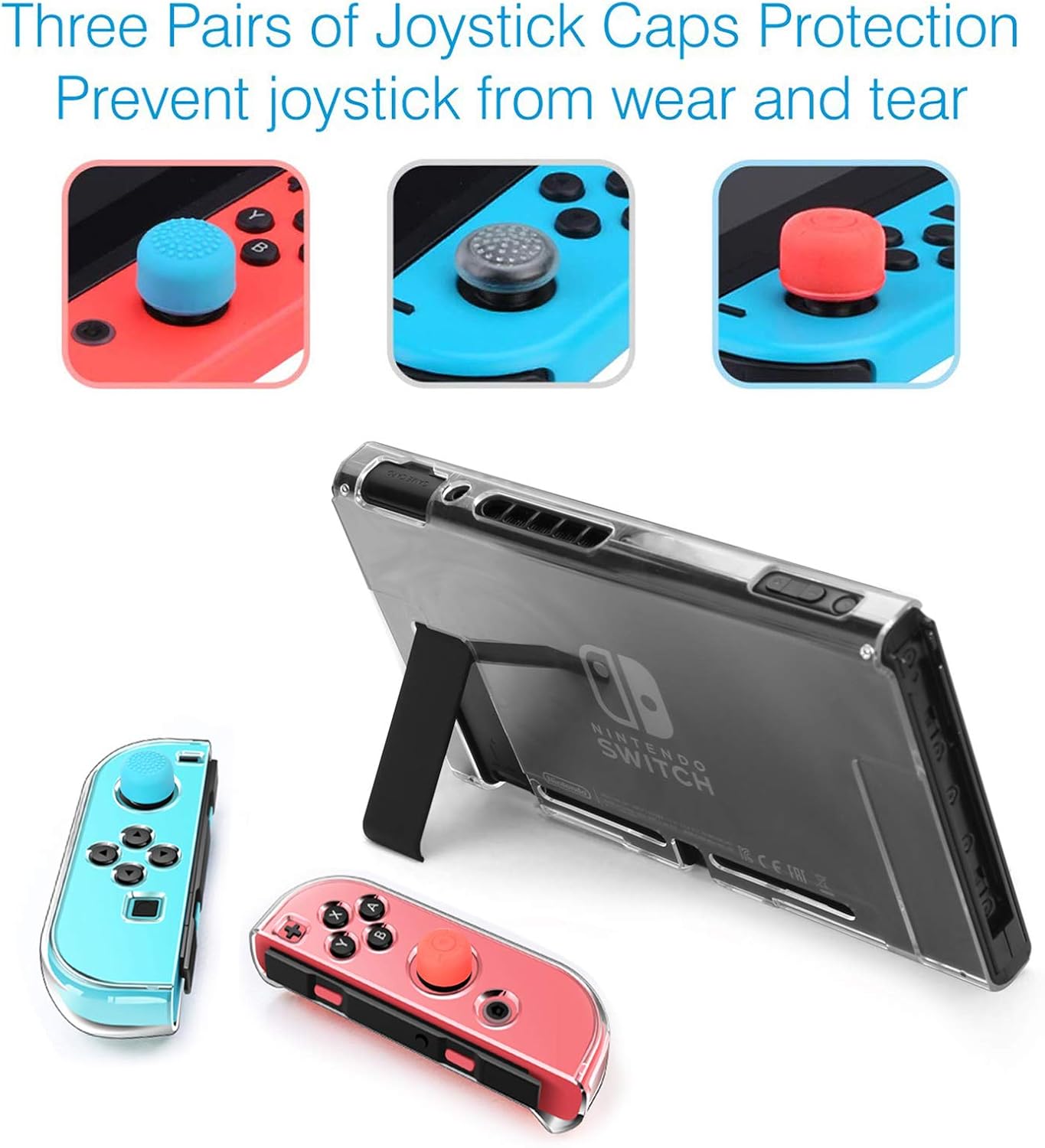 HEYSTOP Case for Nintendo Switch OLED Model, Protection for Switch OLED Switch Case OLED Kit Accessories Cover for Nintendo Switch OLED with Tempered Glass Screen and Thumb Covers Grips - Image 8