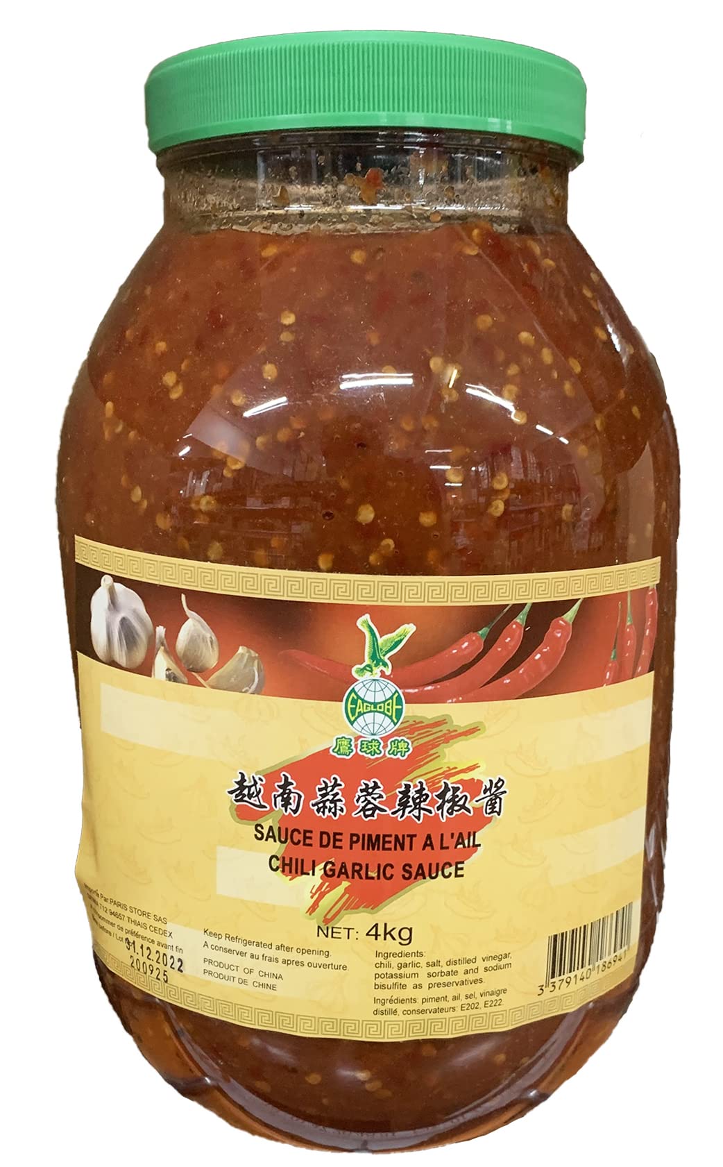 Sauce de Piment à l'Ail 4kg/Pot - Lot de 1 et 2 Pots - Livraison Gratuite France - Expédition par la Sté Bo Time (2)