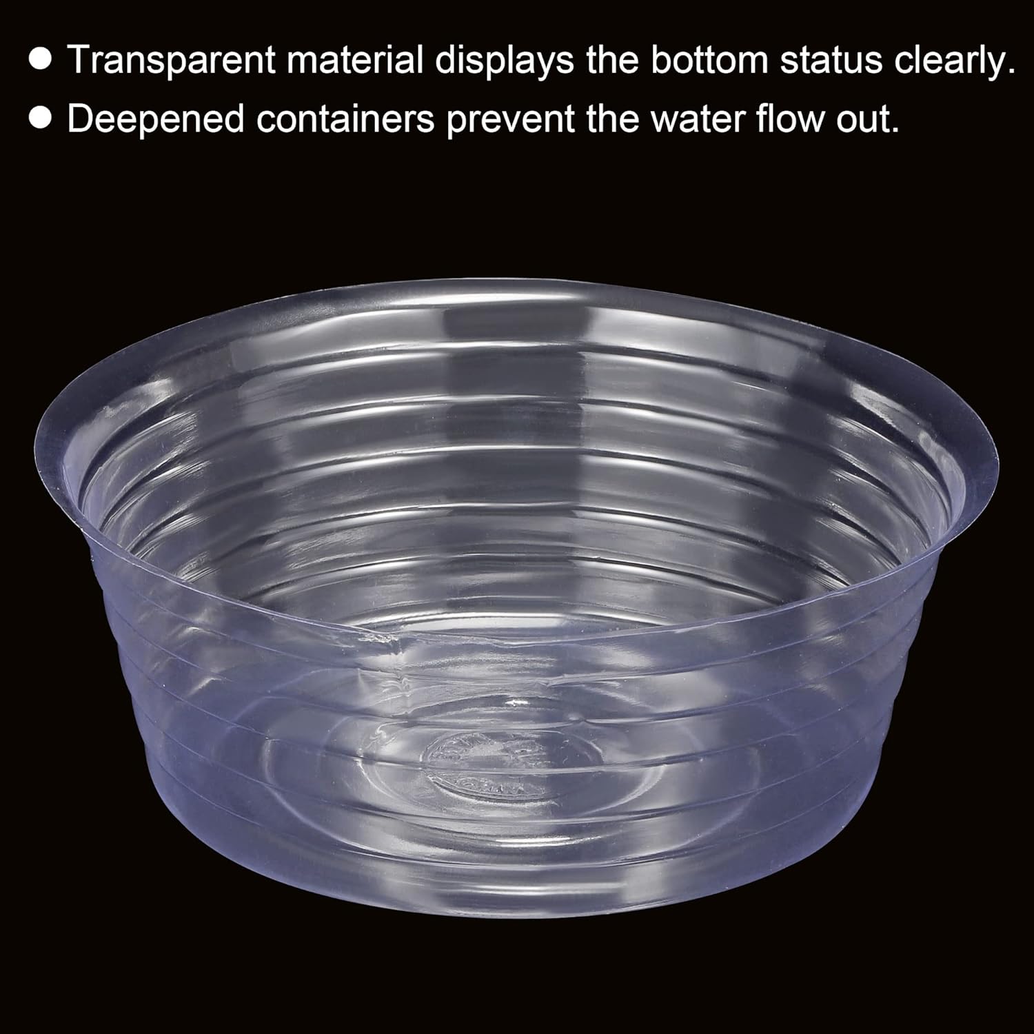 MECCANIXITY Plant Pot Saucer 9 Inch Plastic Round Flower Drip Tray for Indoor Outdoor, Clear Pack of 20