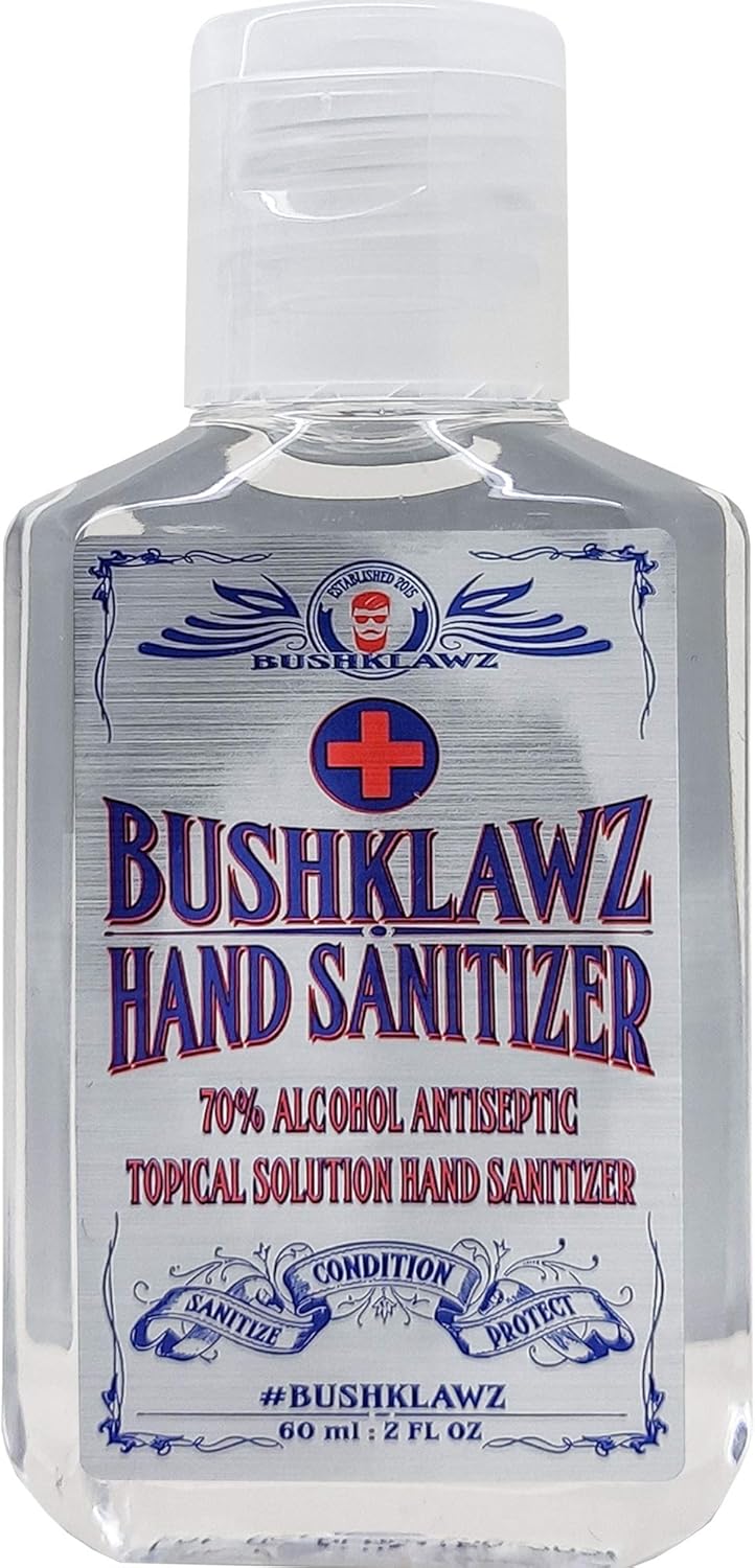 BushKlawz 2oz Hand Sanitizer Bulk Pack 96 Piece No Rinse 75% Alcohol Travel Size Individual (Bulk 96 Pack)