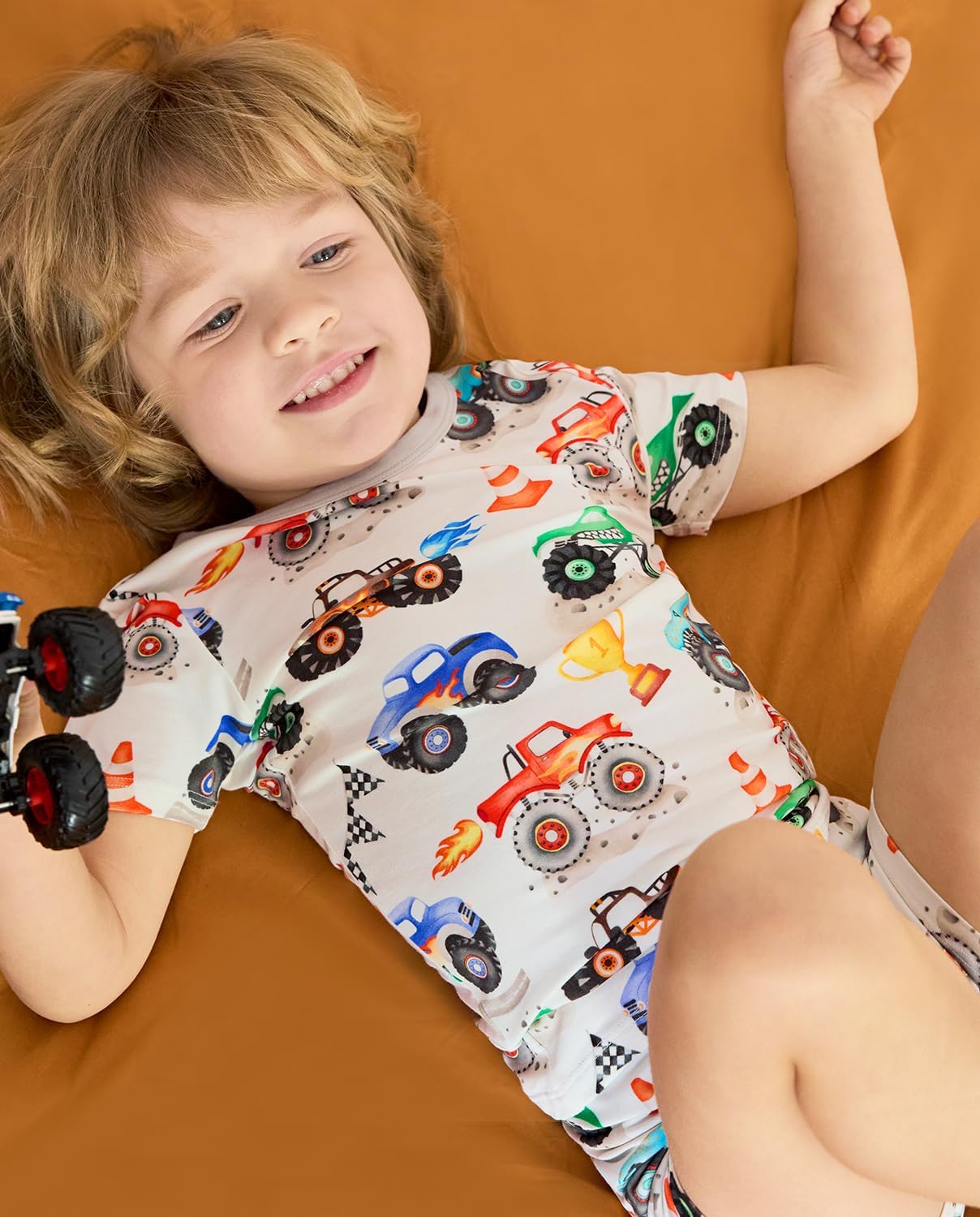 babee Reshinee Bamboo Viscose Toddler Car Pajamas Boys Girls Kids Short Cool Summer 12M-8Y Snug fit Pjs Set 2pcs