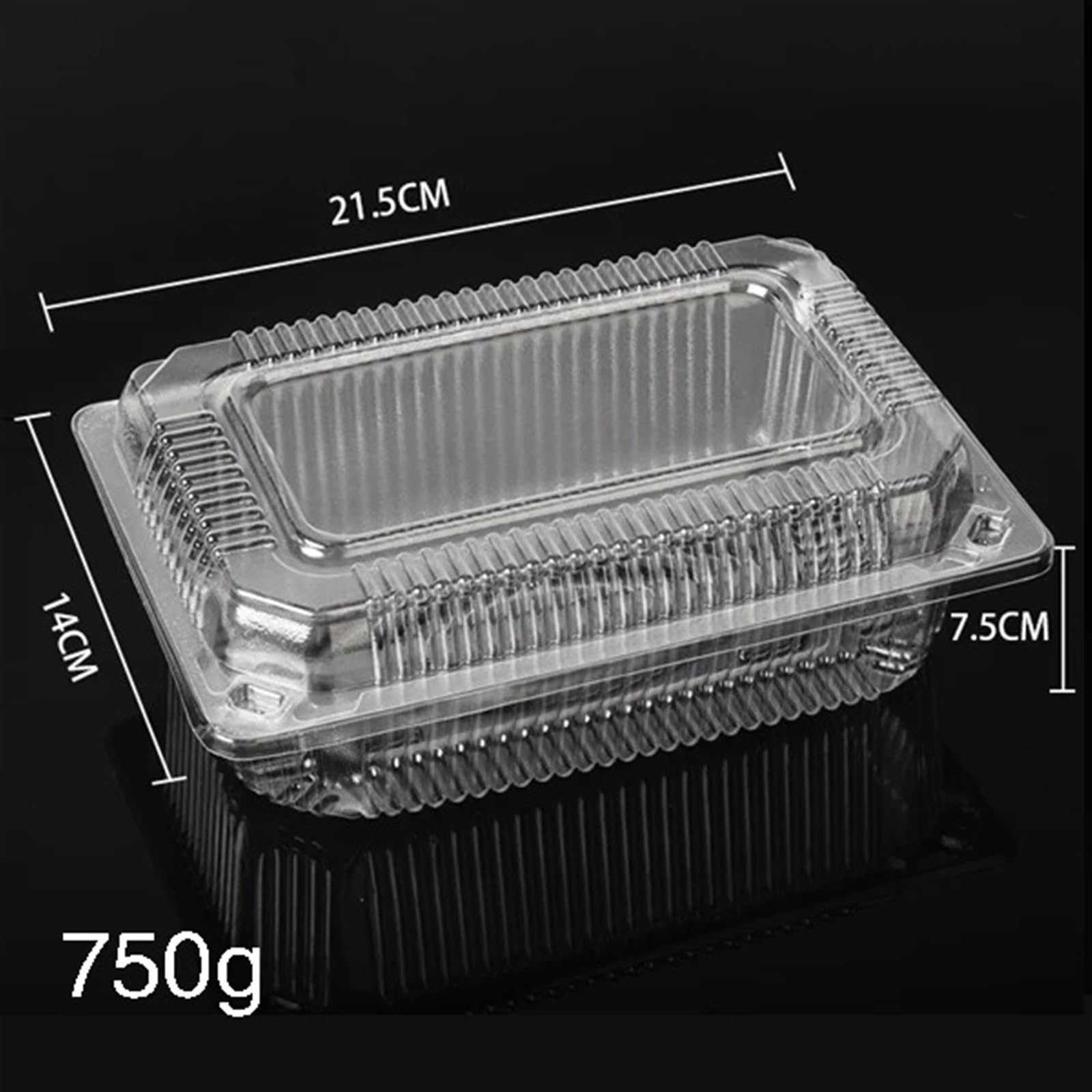 100 sztuk jednorazowe pudełka do pakowania przezroczyste plastikowe pojemniki pudełka na owoce wypieki na wynos ciasta przekąski pudełka do pakowania żywności (Color : 750g, Size : 100pcs)